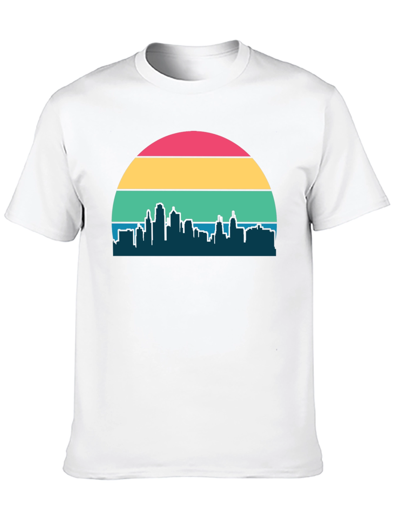 Black Retro Sunset Cityscape Graphic Tee view 10