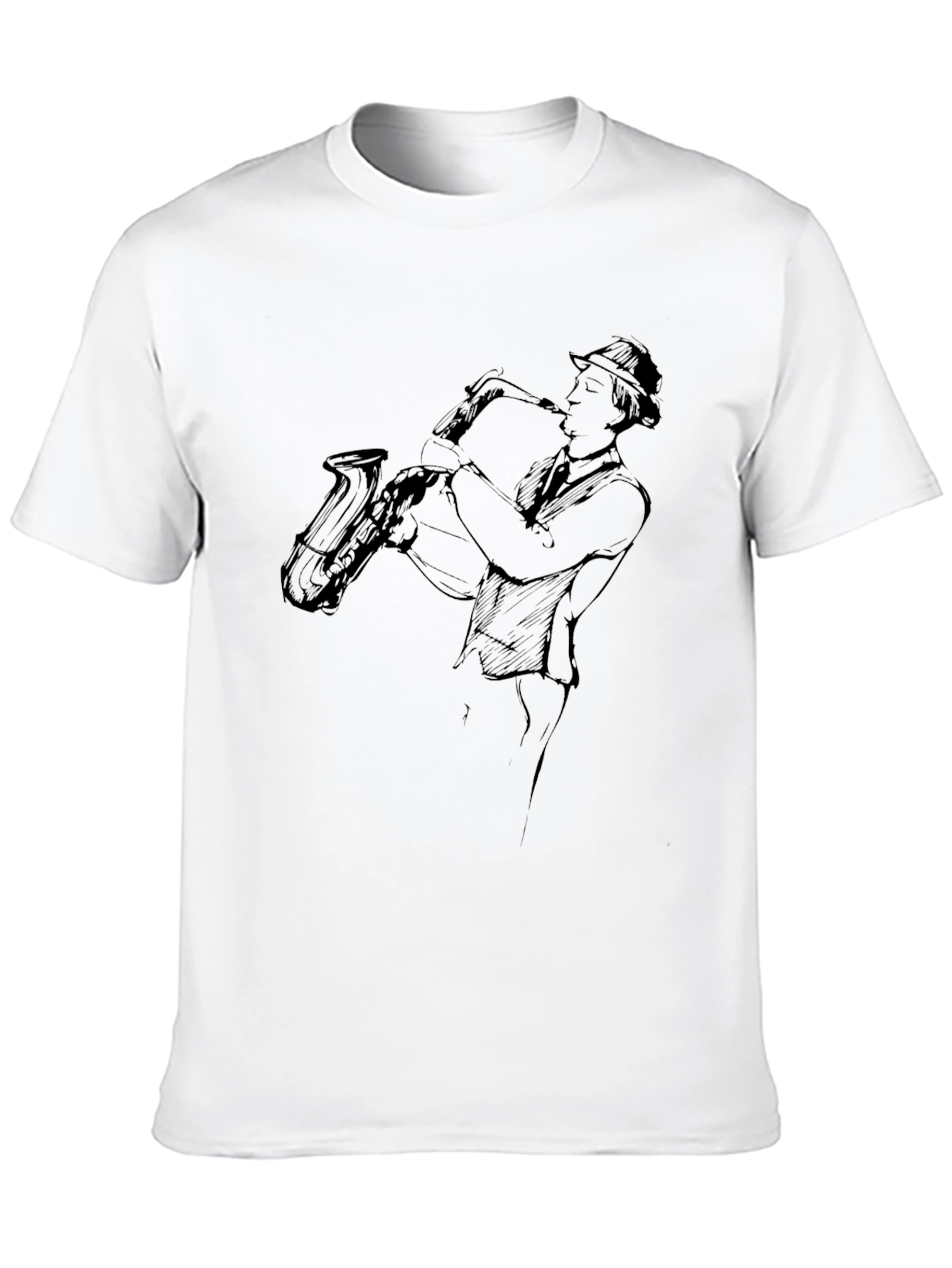 Black Cool Jazz Saxophone Black T-Shirt view 10