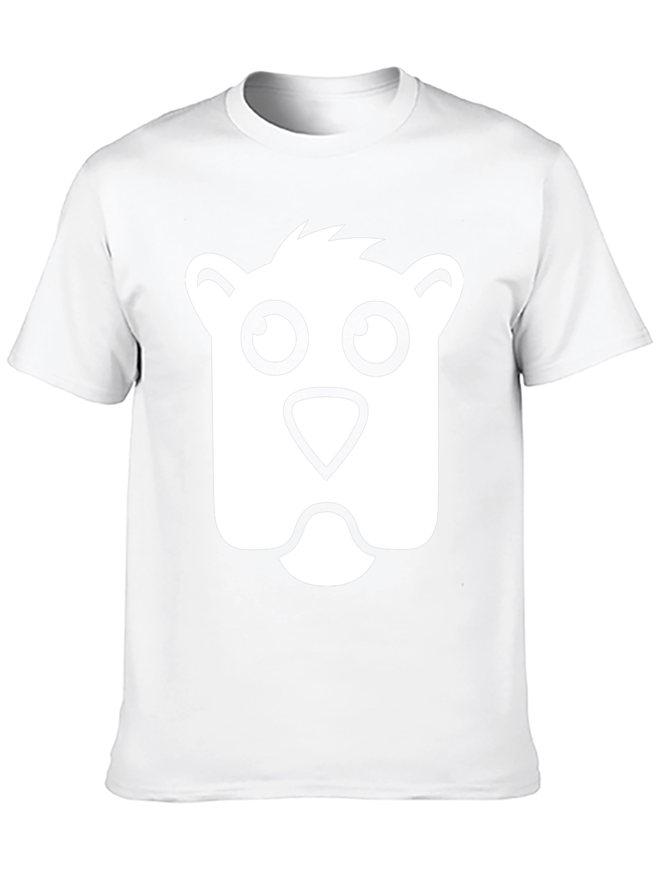Black Cartoon Bear Face Black T-Shirt view 10