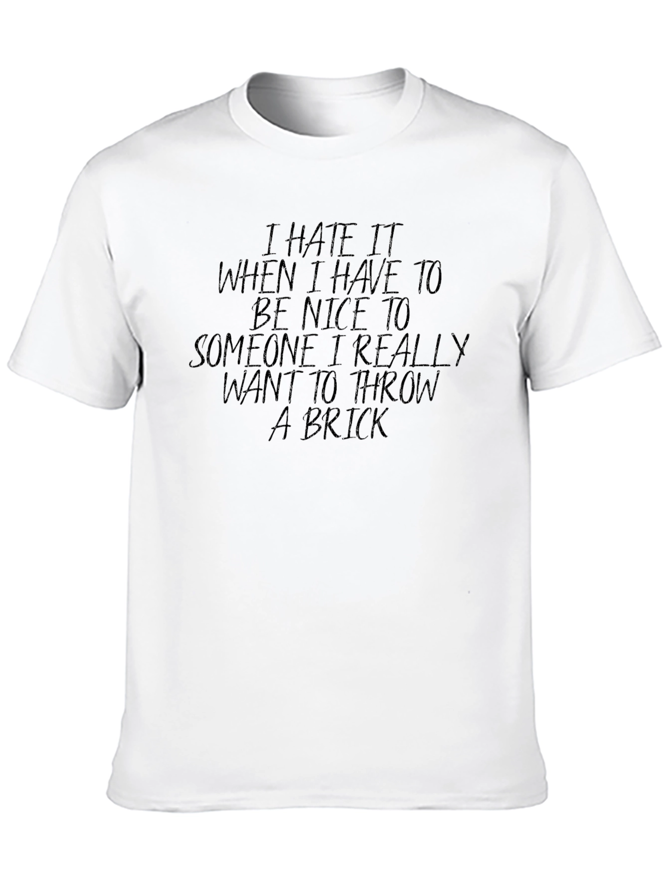 Black Funny Graphic T-Shirt - I Hate Being Nice view 10