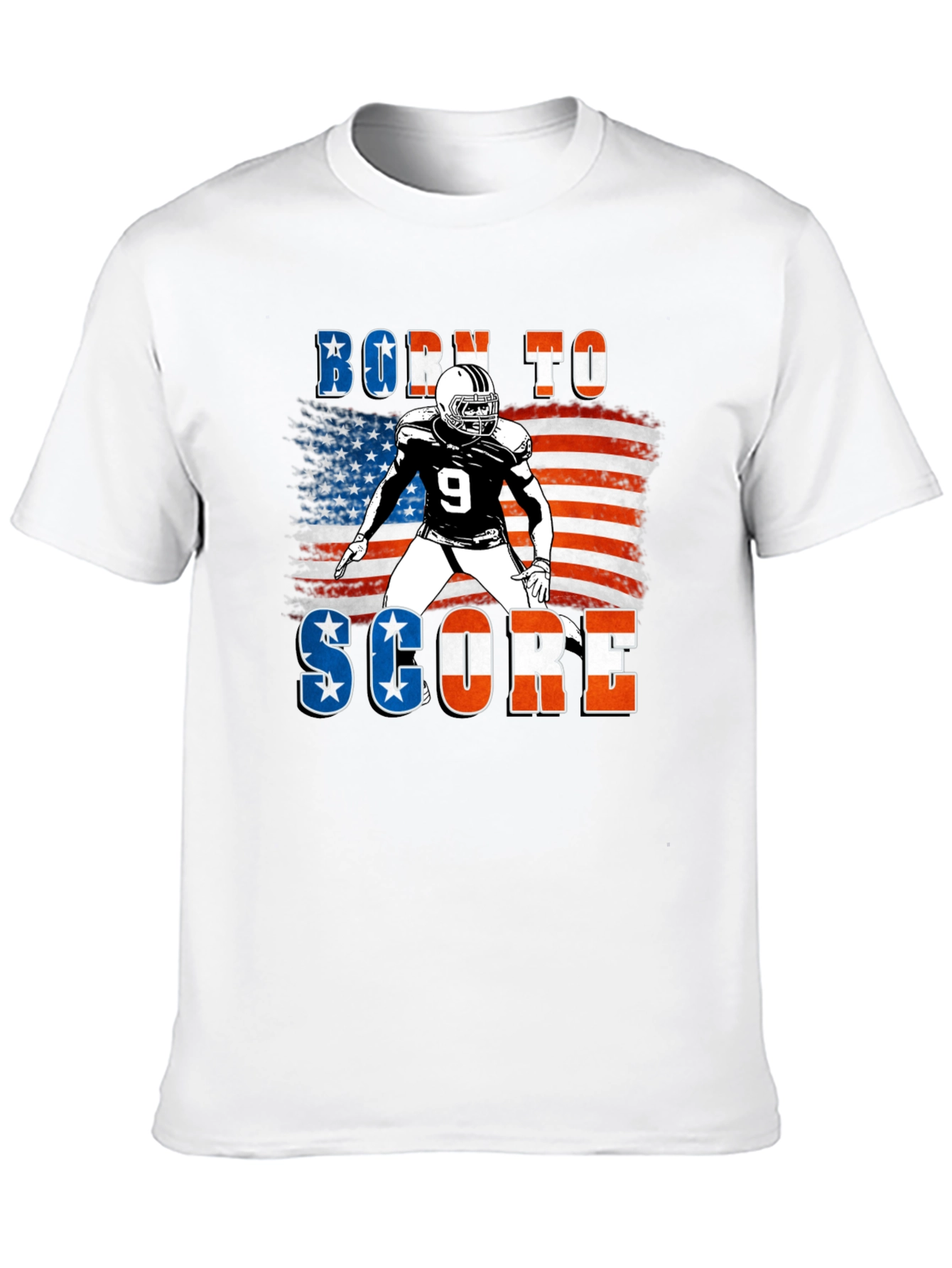 Black Born To Score Football Graphic Tee view 10