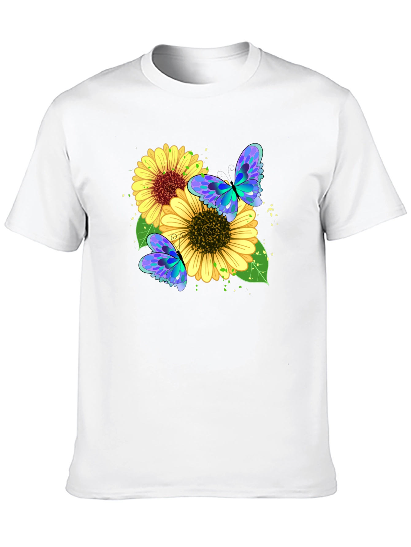 Black Sunflower Butterfly Graphic Tee - Black view 10