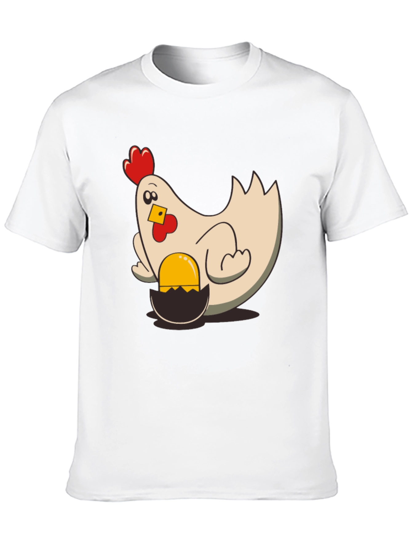 Black Funny Chicken and Egg T-Shirt - Novelty Graphic Tee view 10