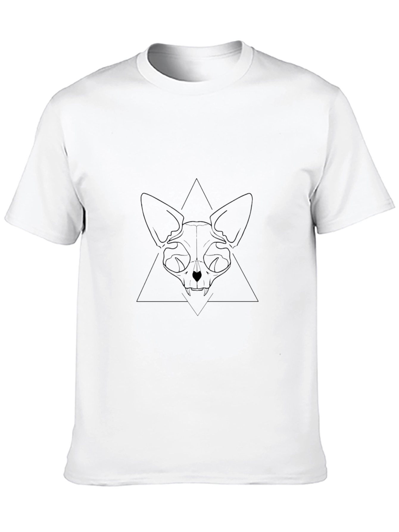 Black Black Cat Skull Triangle Graphic Tee view 10