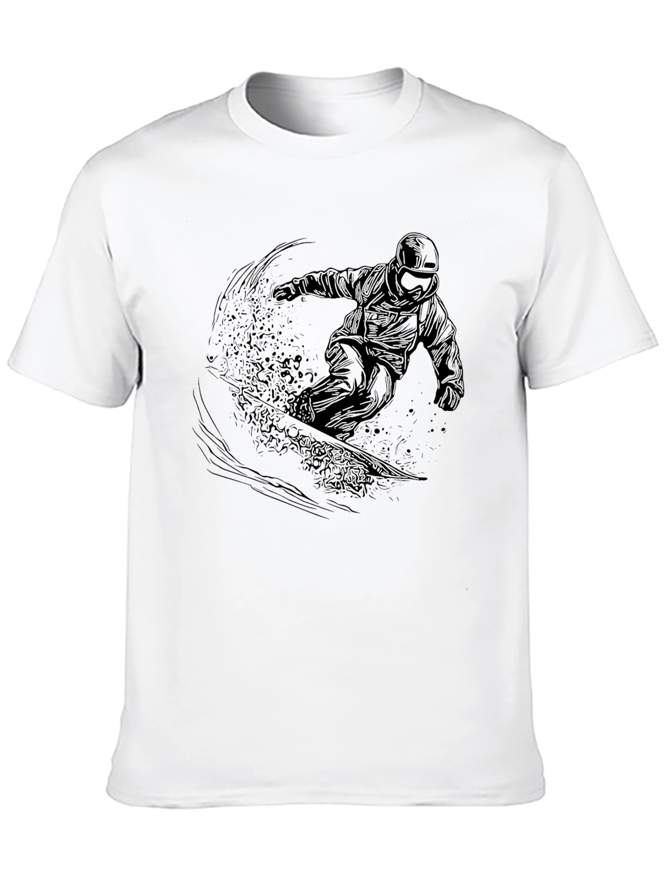 Black Black Snowboarder Graphic Tee - Men's Casual T-Shirt view 10