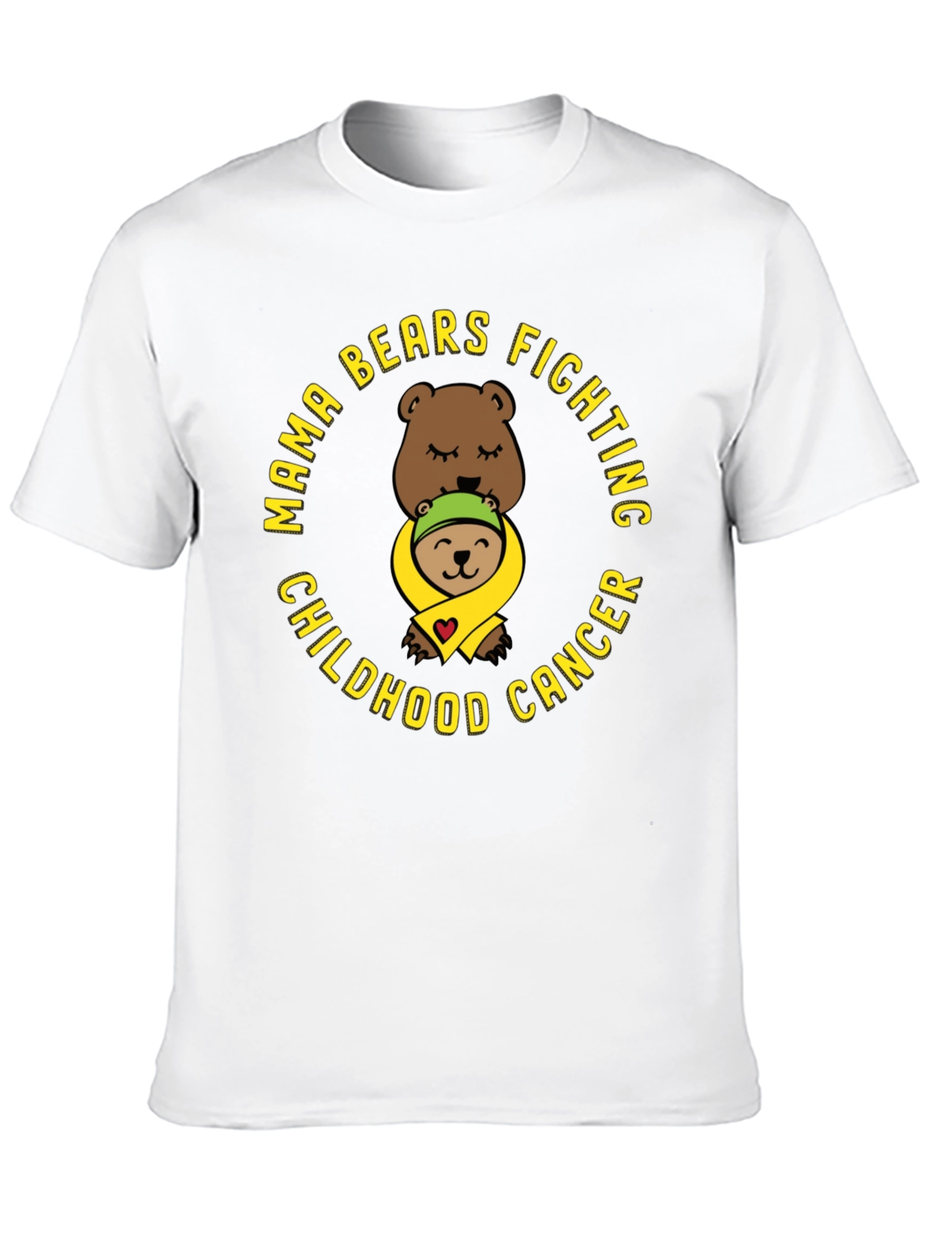 Black Mama Bears Fighting Childhood Cancer T-Shirt view 10