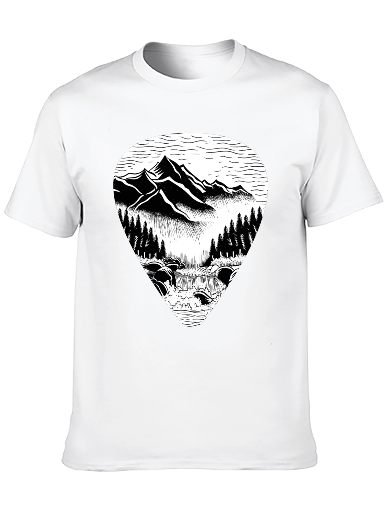 Mountain Scene Graphic Tee - Black - 10