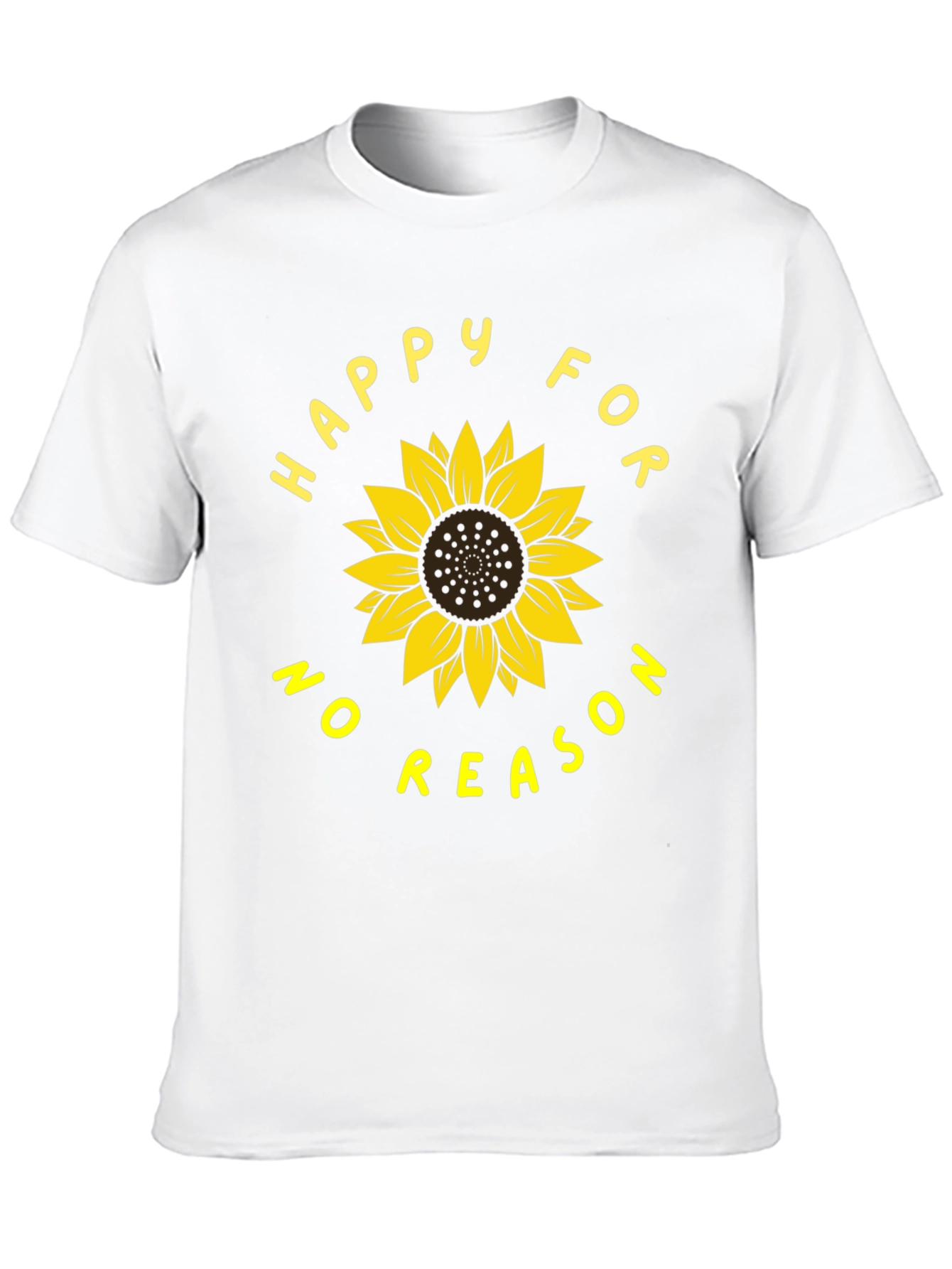 Black Happy For No Reason Sunflower Graphic Tee view 10