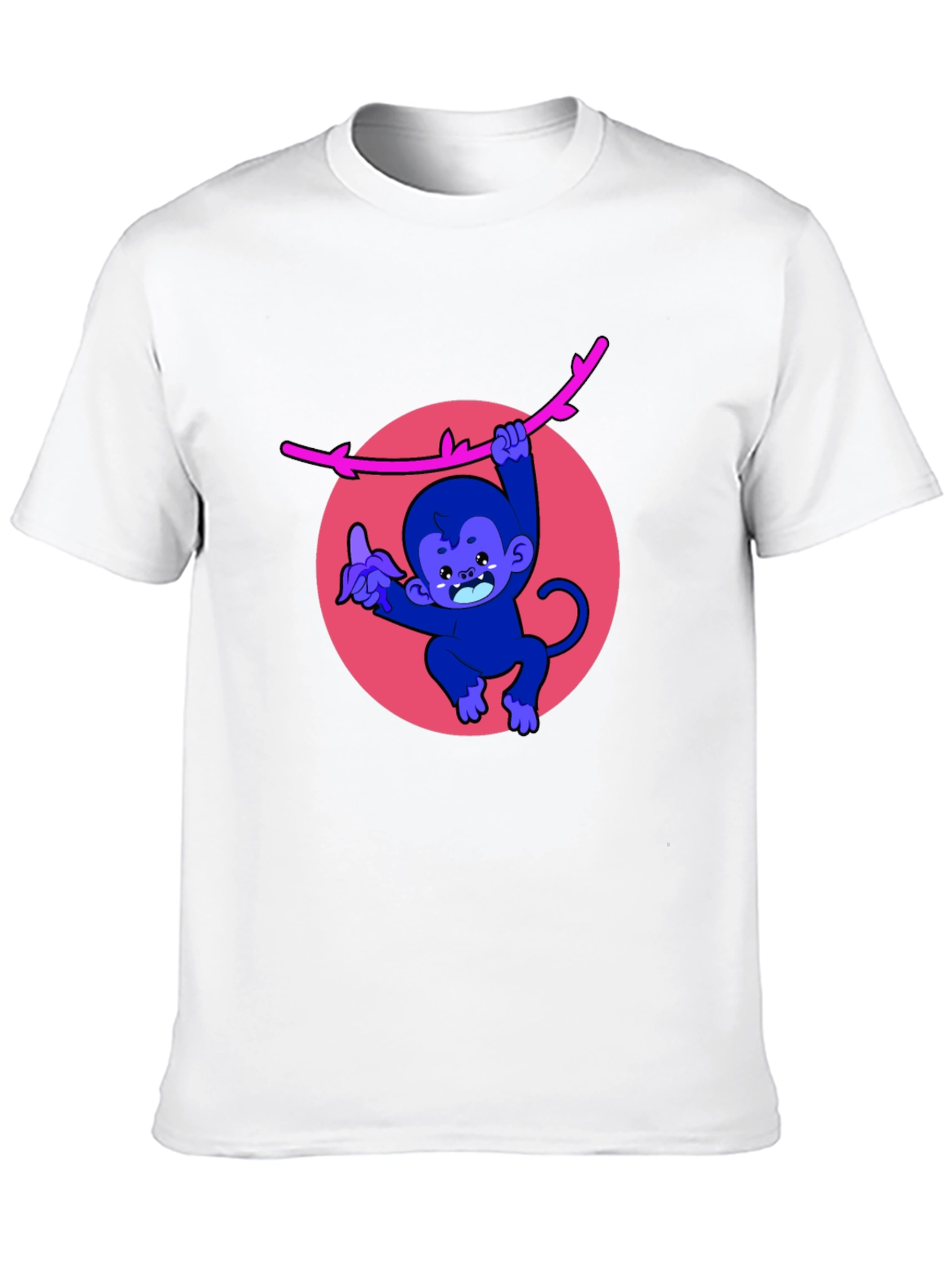 Black Monkey on a Branch Graphic Tee - Men's Black T-Shirt view 10