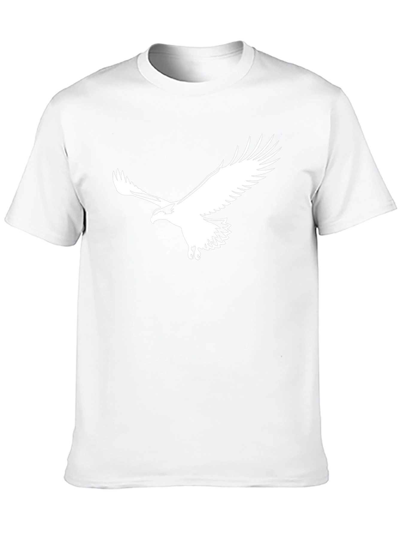 Black T-Shirt with White Eagle Graphic - 10