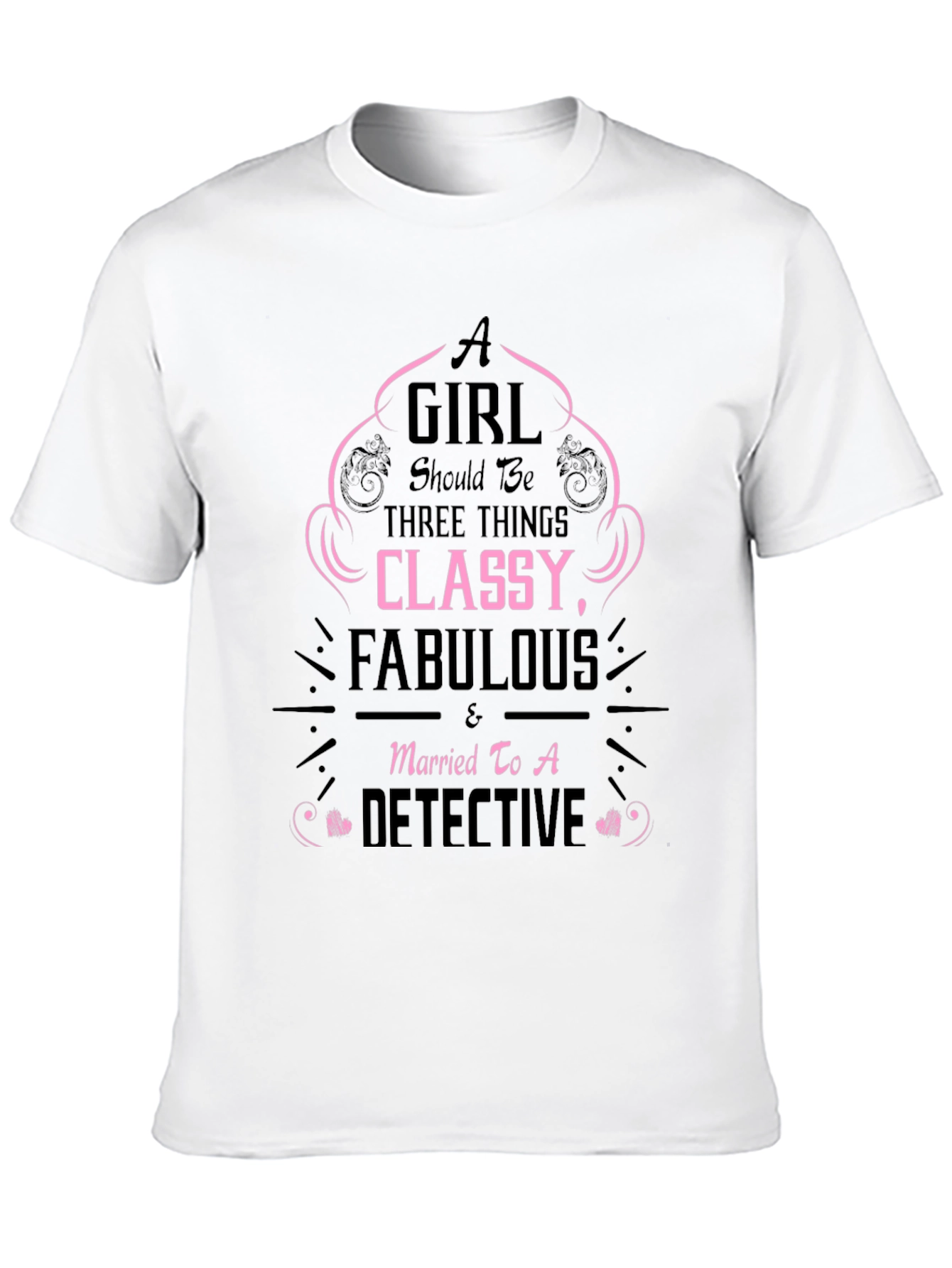 Black Classy Detective Wife Graphic Tee view 10