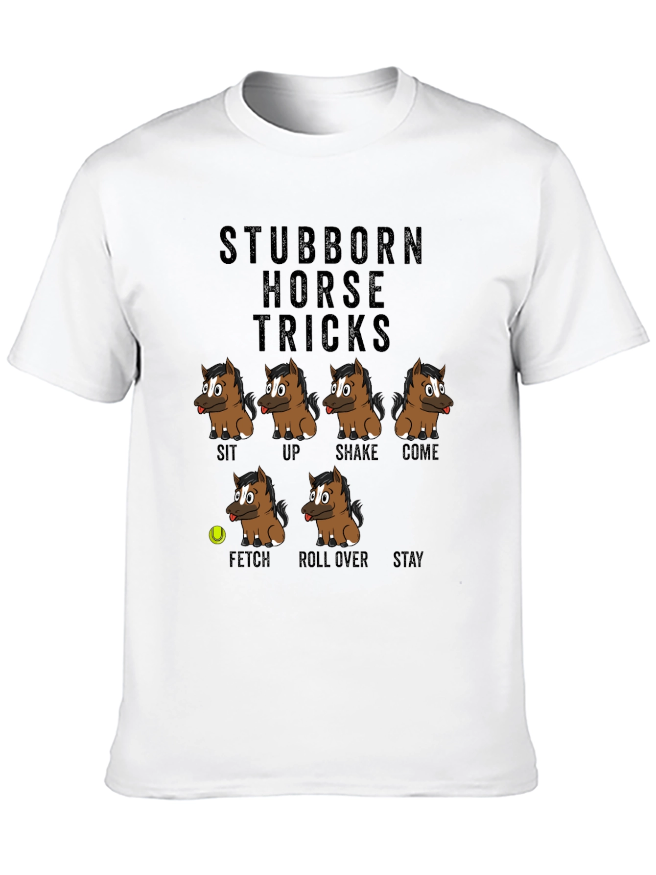 Black Stubborn Horse Tricks Graphic T-Shirt view 10