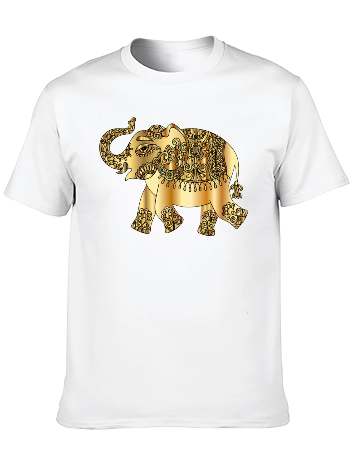 Black Golden Elephant Graphic Tee - Stylish Black T-Shirt view 10