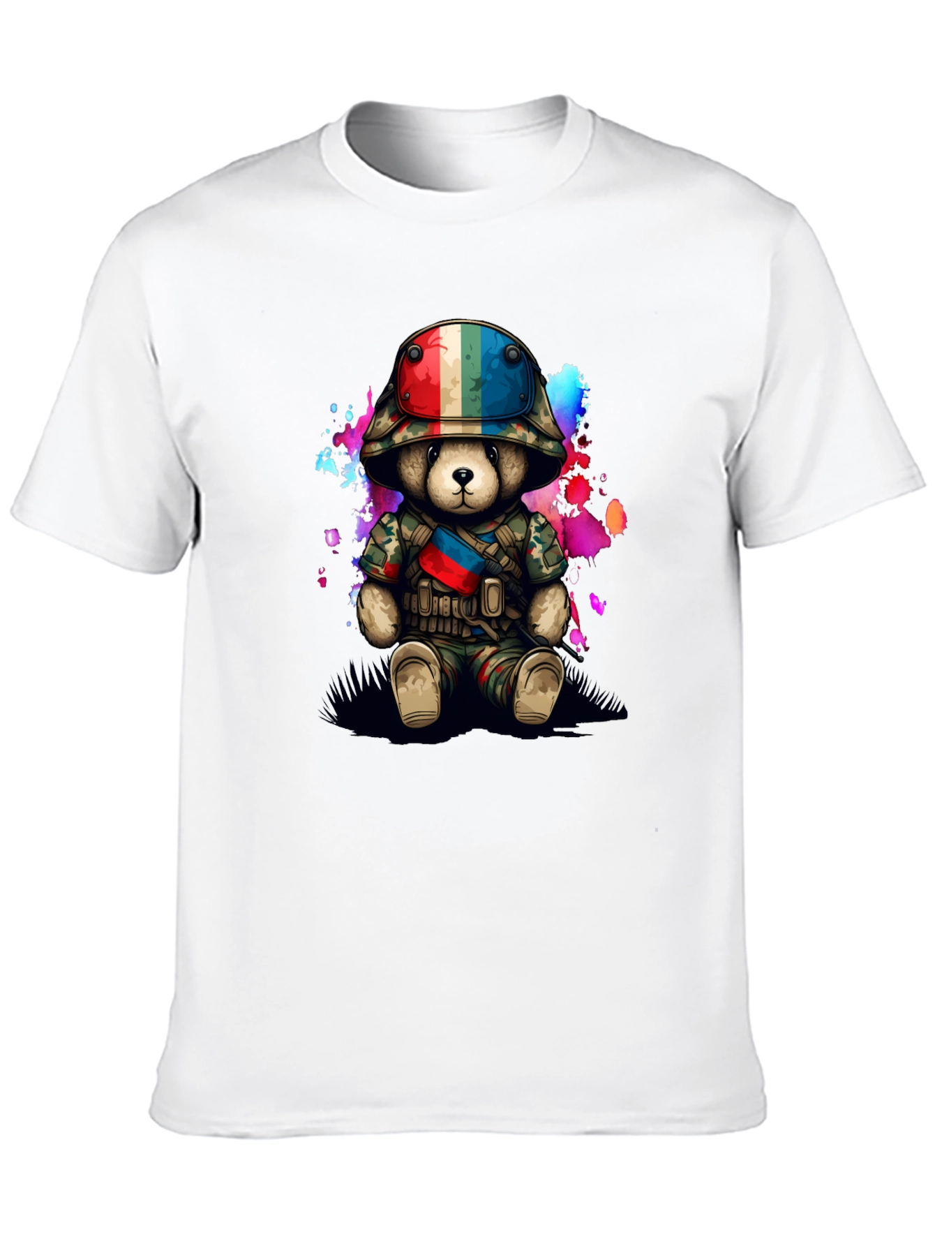 Black Military Teddy Bear Graphic T-Shirt view 10