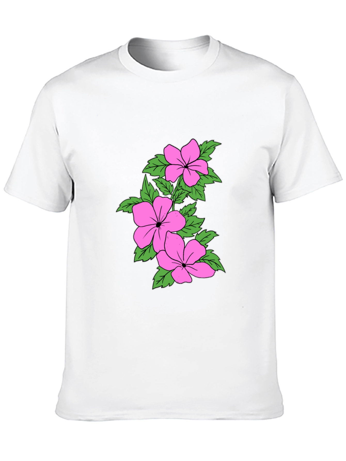 Black Floral Print Crew Neck T-Shirt - Black view 10