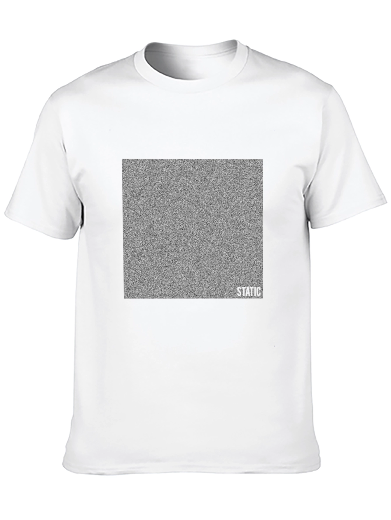 Black Static Noise Graphic Tee - Black Cotton Casual Wear view 10