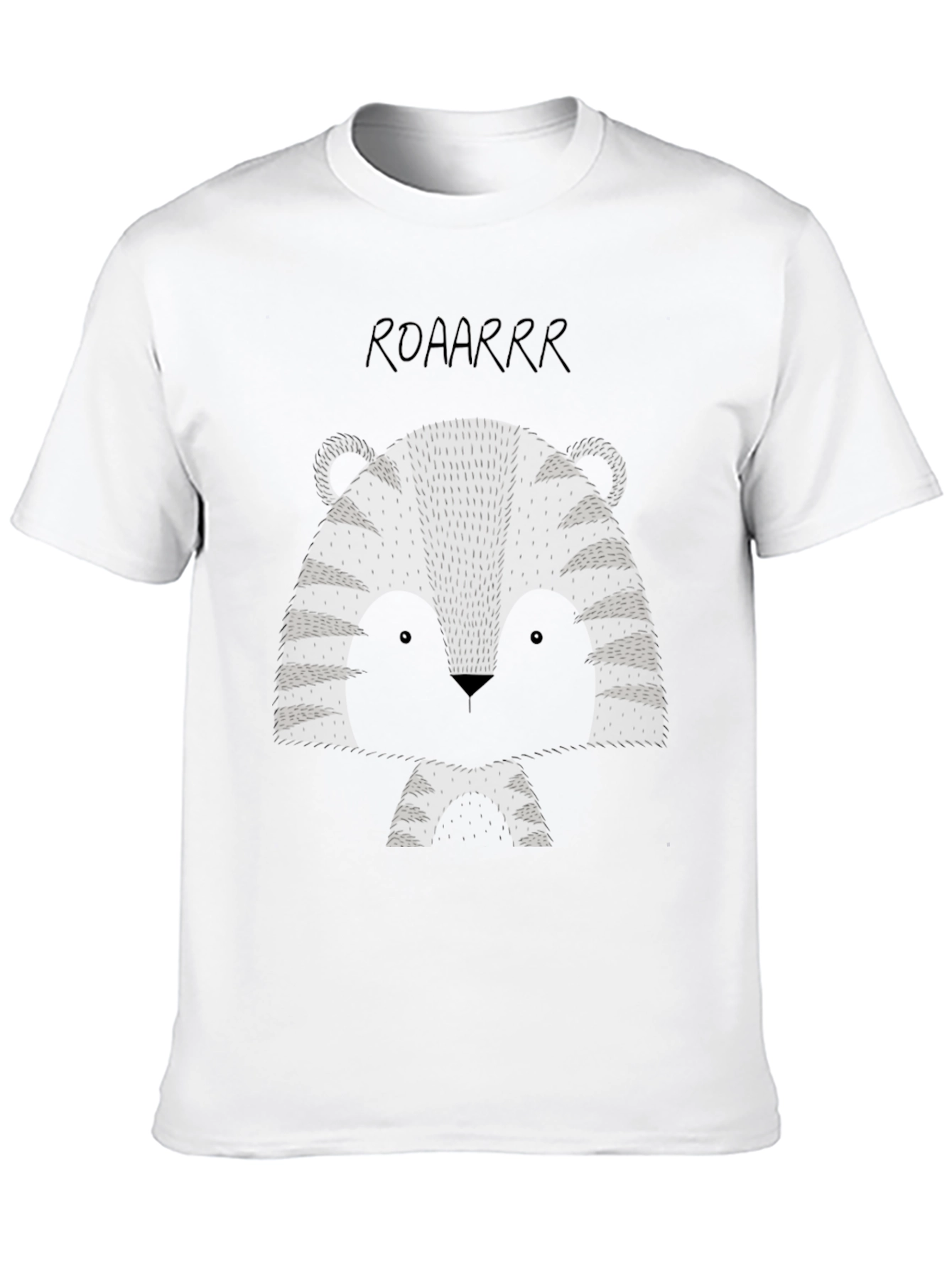 Black Roaarrr Tiger Graphic Tee - Black Cotton T-Shirt view 10