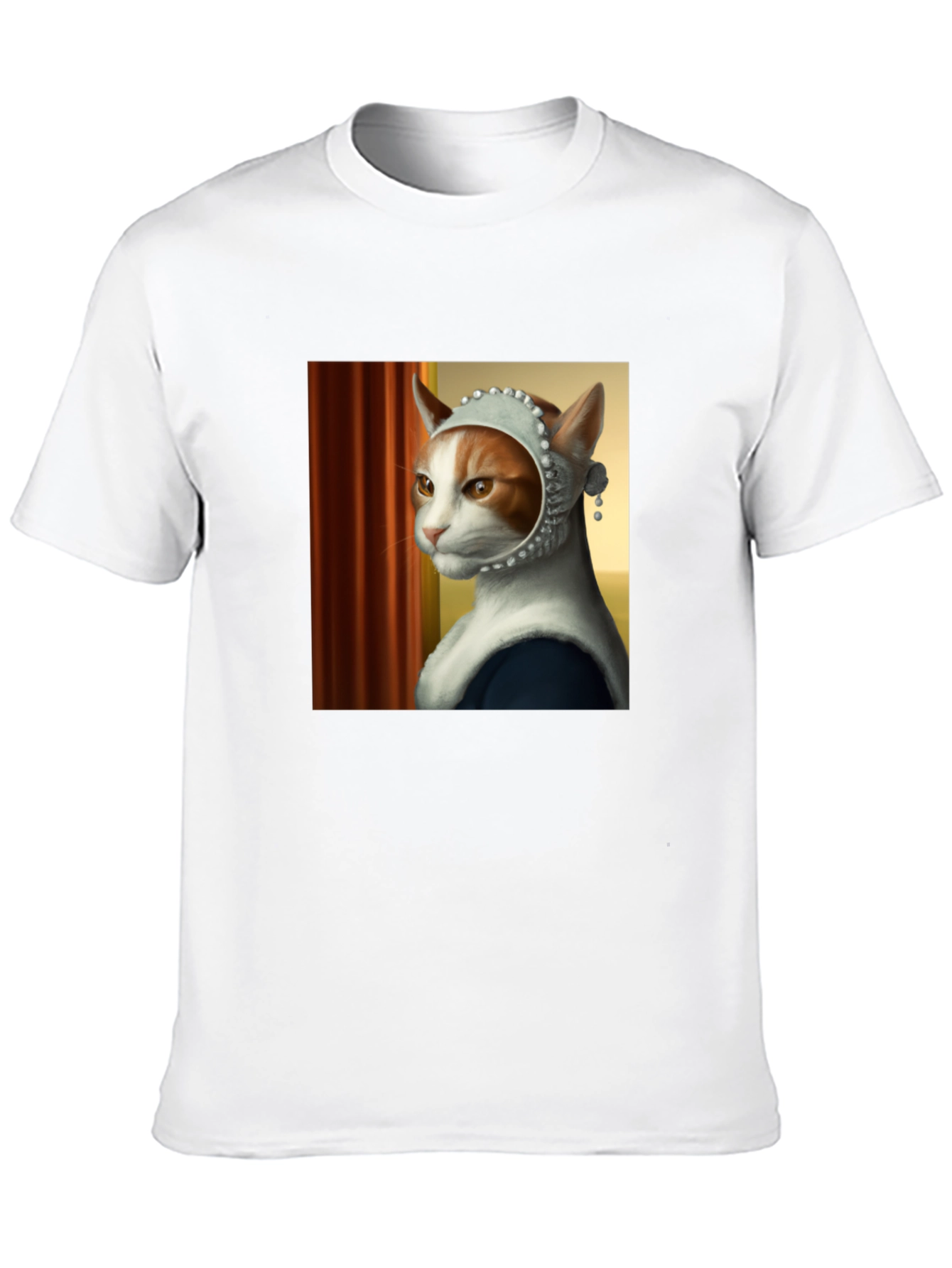 Black Cat with Pearl Earring T-Shirt view 10