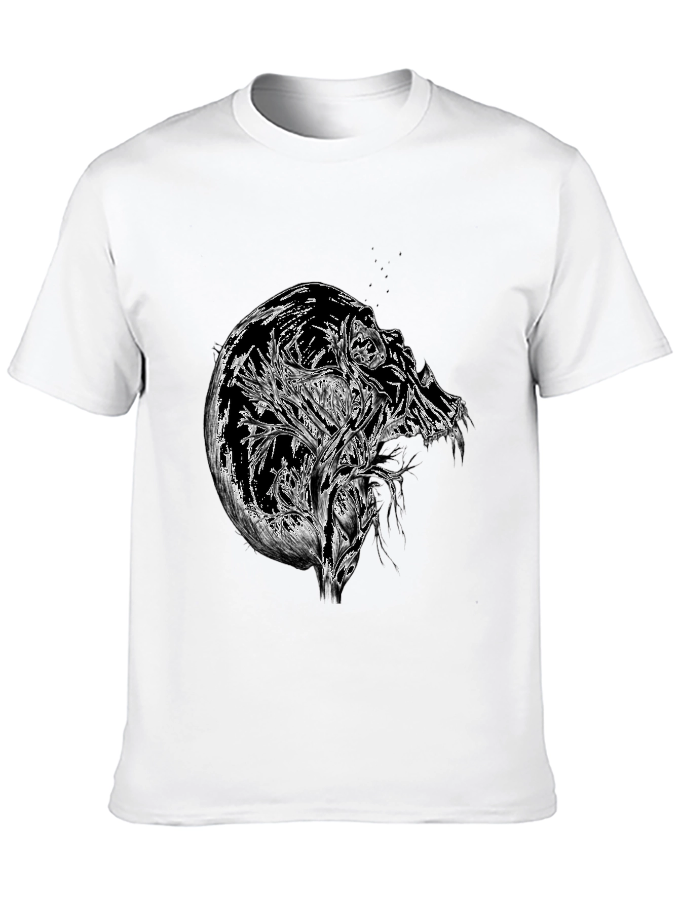 Black Abstract Skull Graphic Black T-Shirt view 10