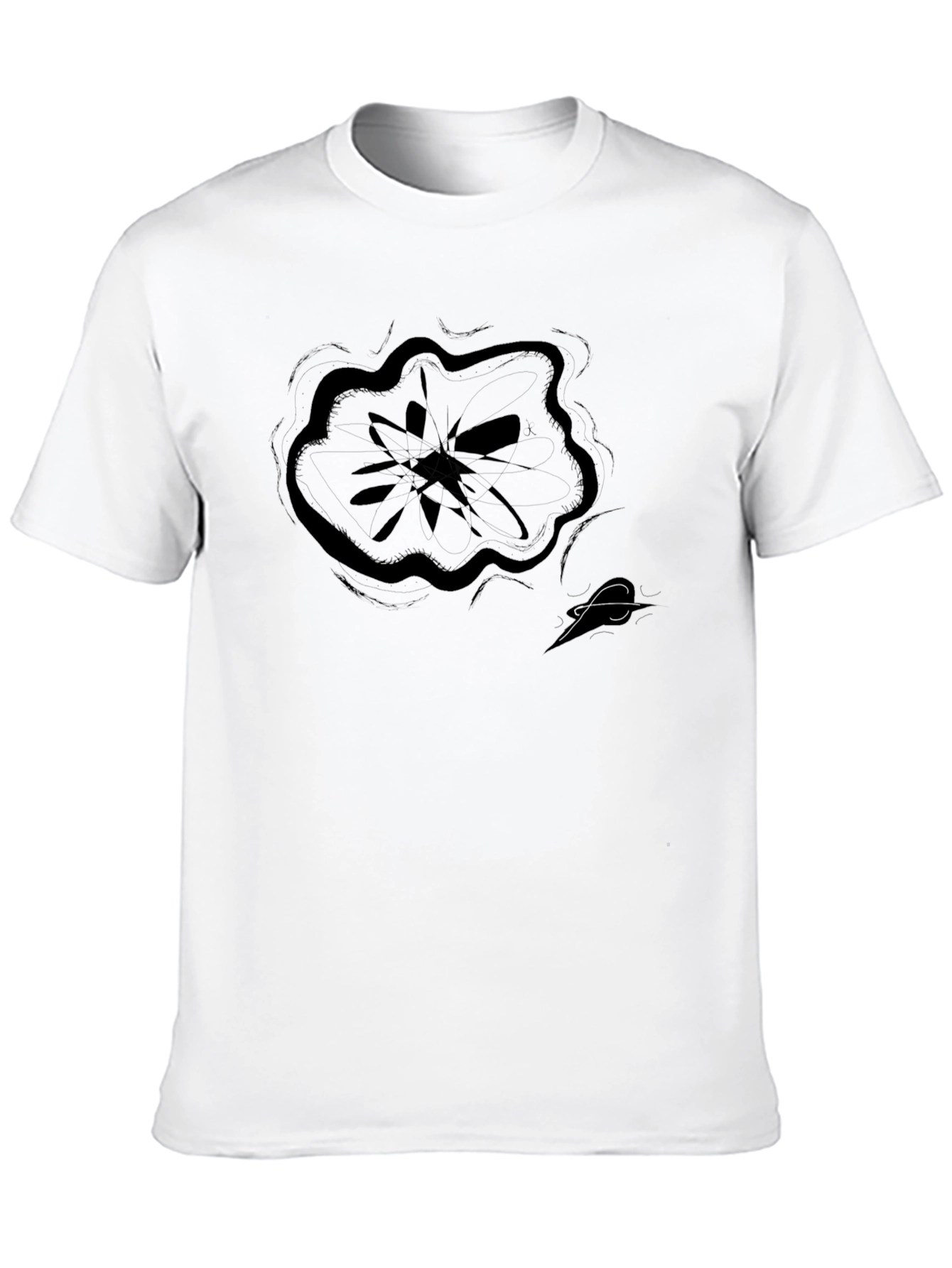 Black Abstract Graphic Black T-Shirt view 10