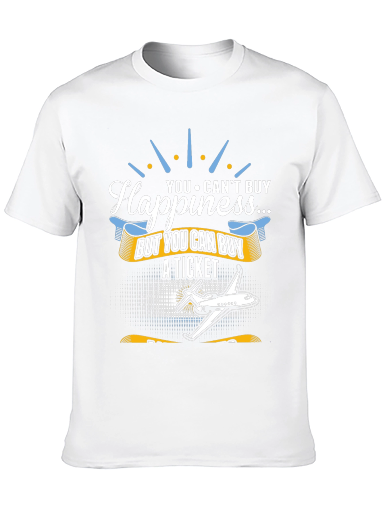 Black Happiness T-Shirt - Buy A Ticket - Aviation Tee view 10