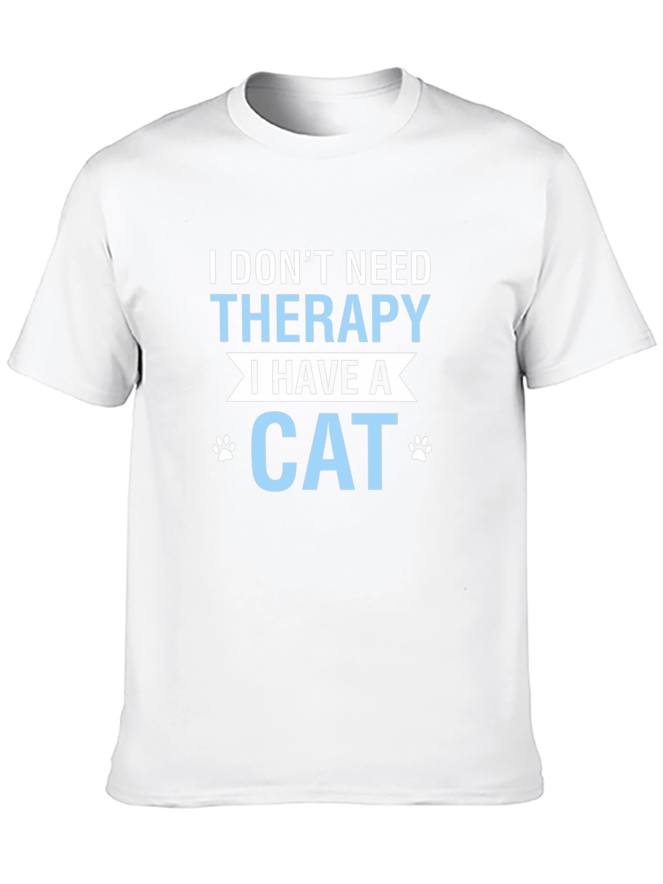Black I Don't Need Therapy I Have A Cat T-Shirt view 10