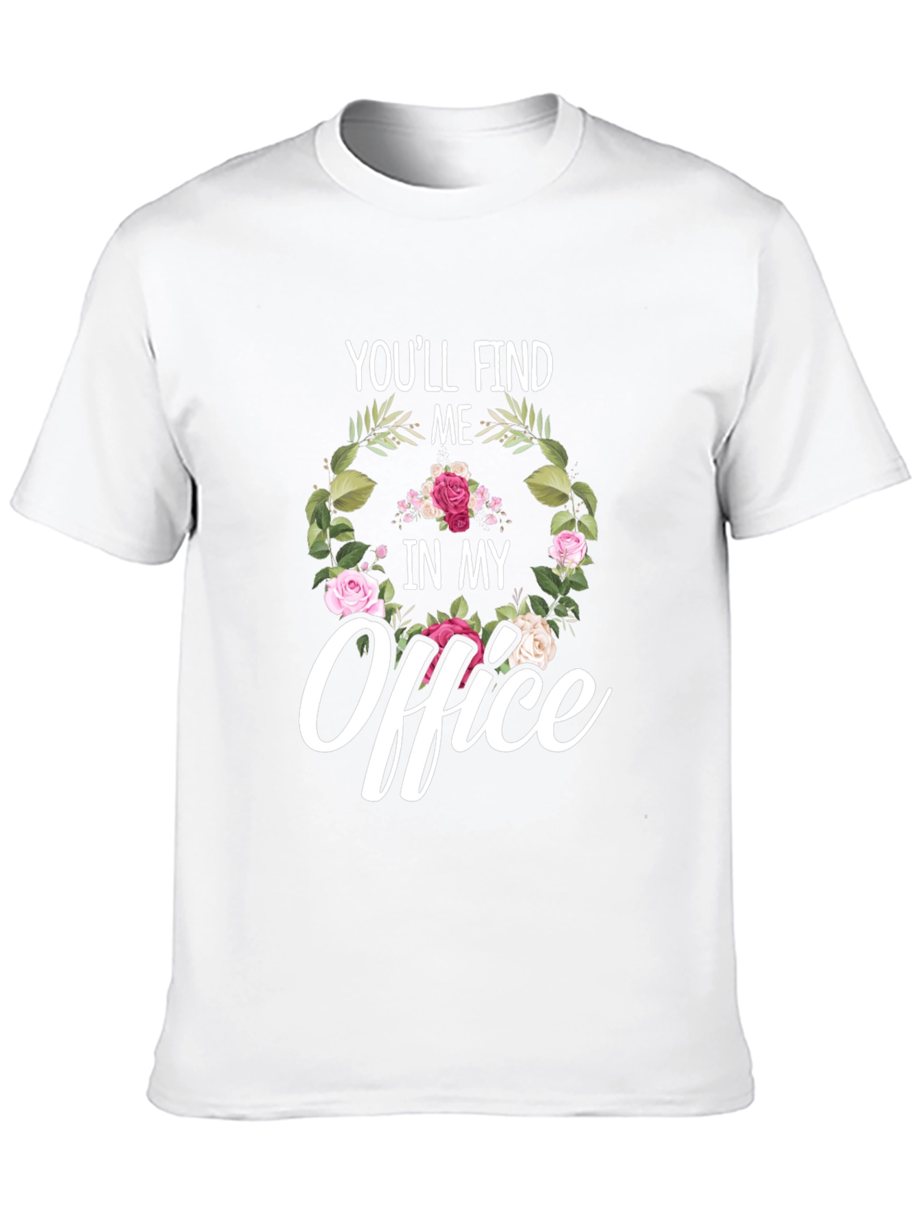 Black Floral Office T-Shirt view 10