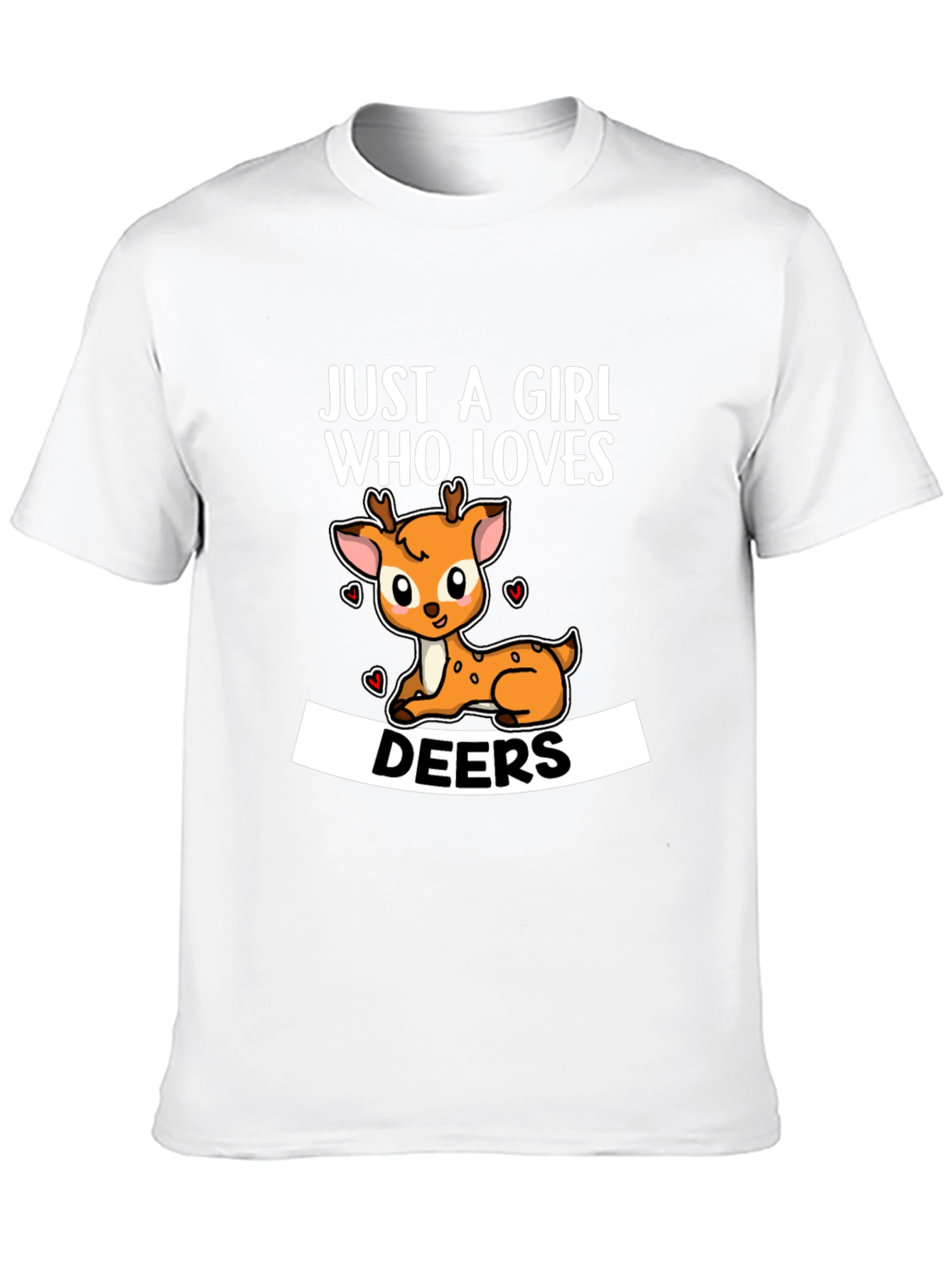 Black Just a Girl Who Loves Deers T-Shirt view 10