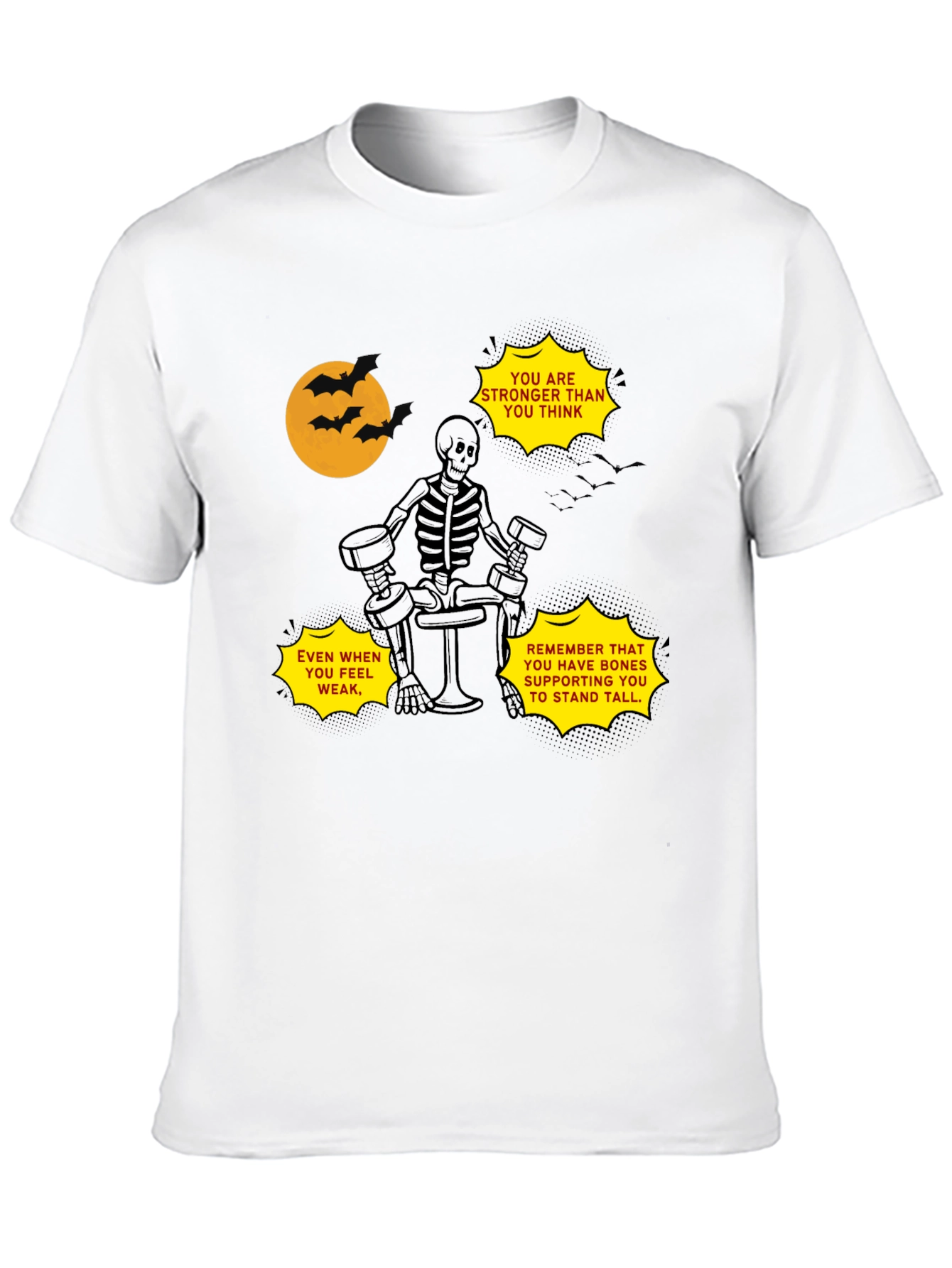 Black Motivational Skeleton Gym T-Shirt view 10