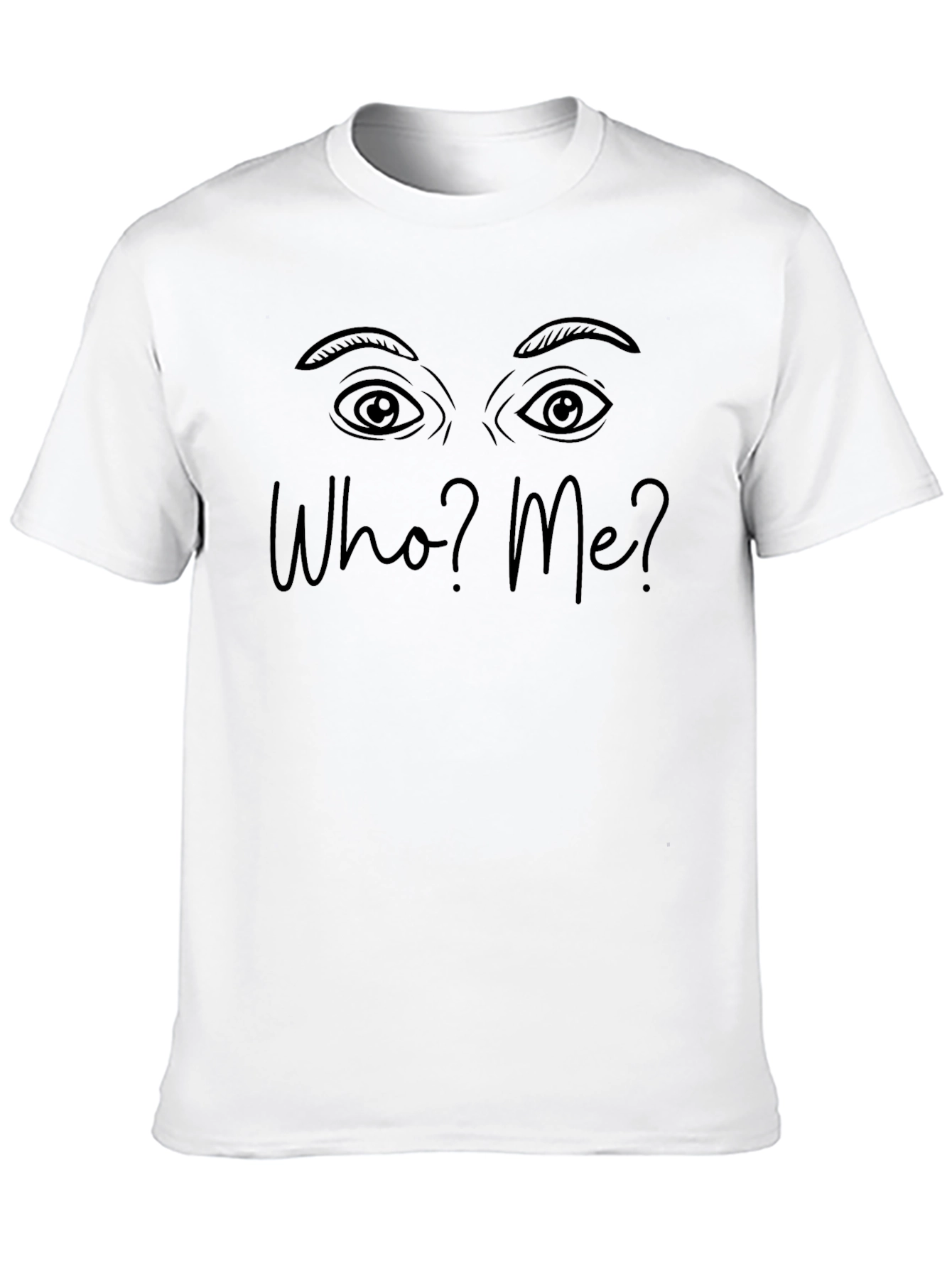 Black Who? Me? Graphic Tee - Comfy Casual Black T-Shirt view 10