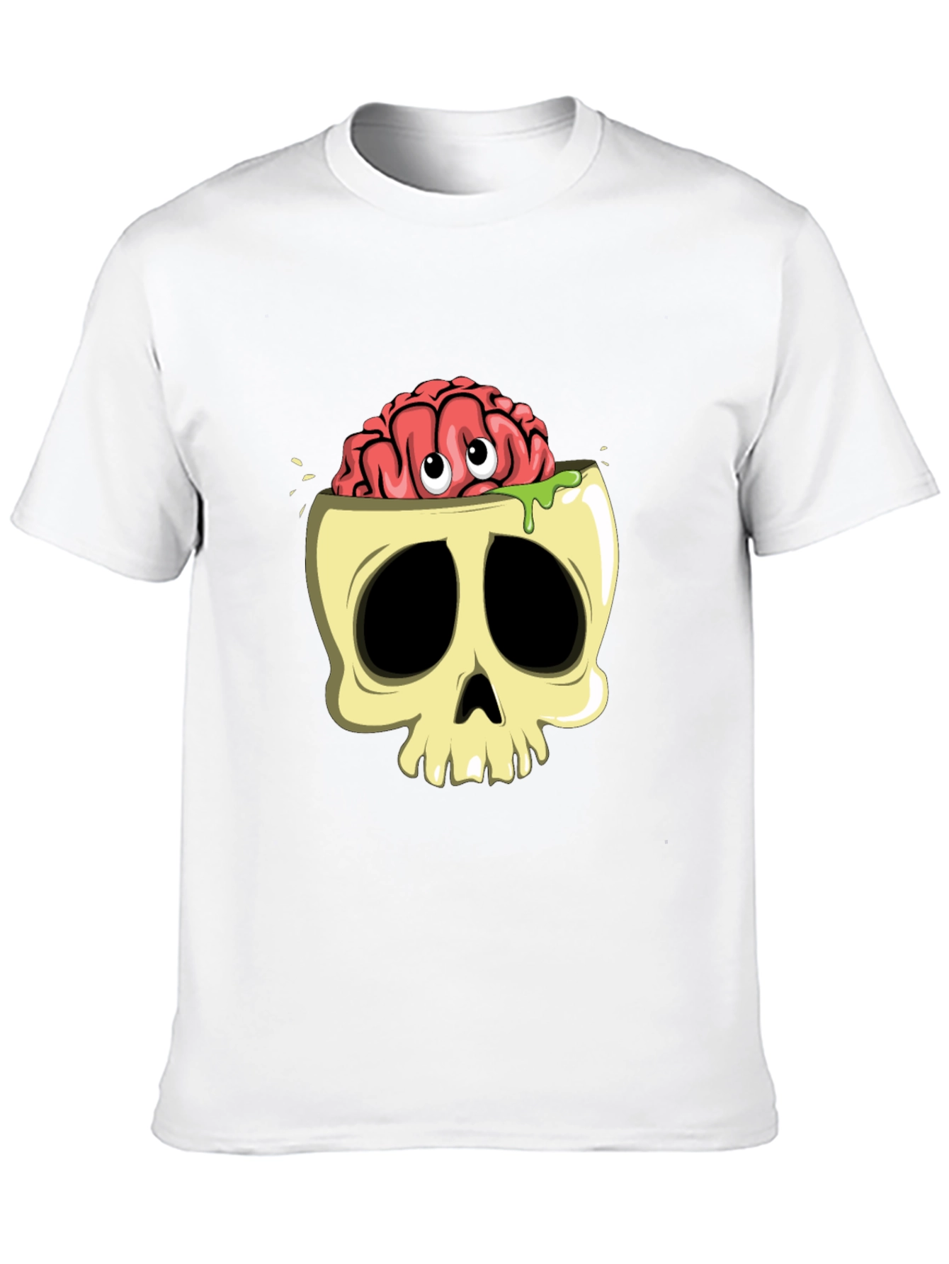 Black Brain Skull Graphic T-Shirt view 10