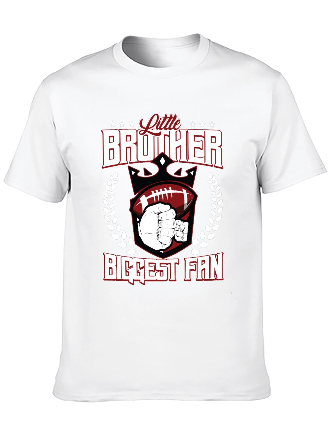 Black Little Brother Biggest Fan T-Shirt view 10