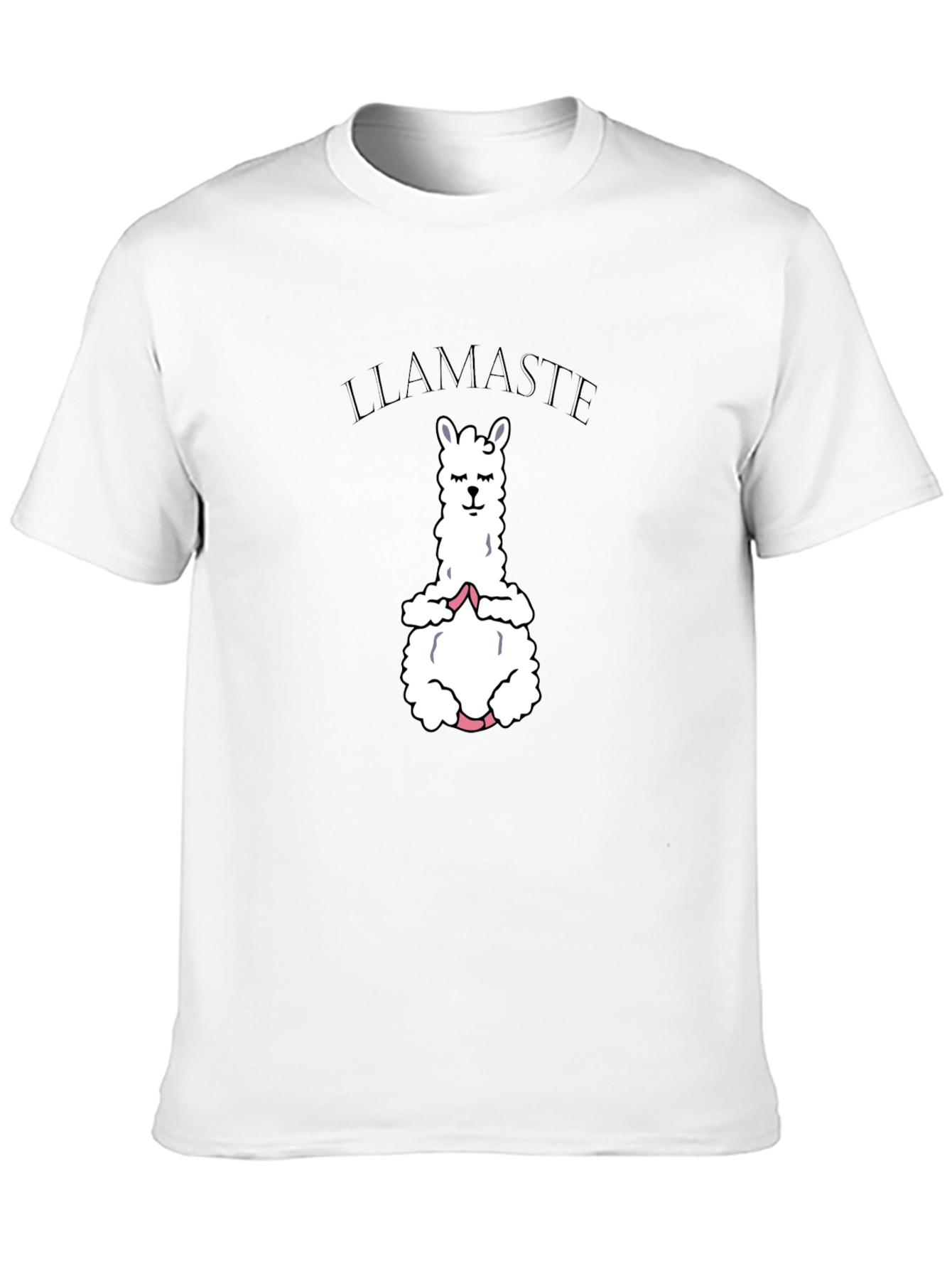 Black Llamaste Yoga T-Shirt - Meditating Llama Graphic Tee view 10