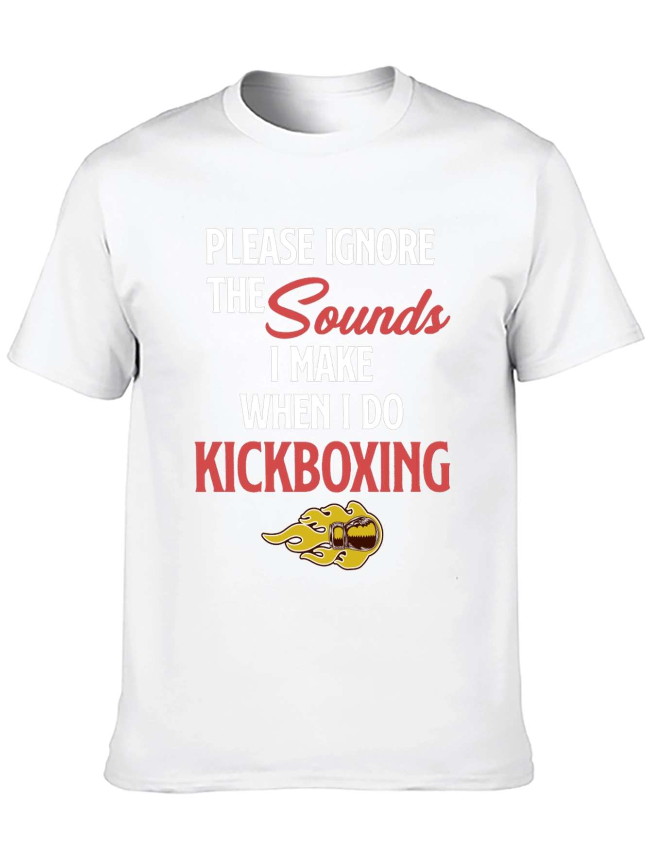 Black Kickboxing Sounds Funny Graphic Tee - Black view 10