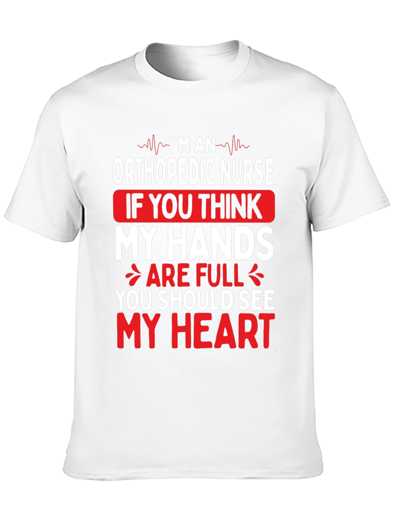 Black Orthopedic Nurse Hands & Heart Graphic T-Shirt view 10