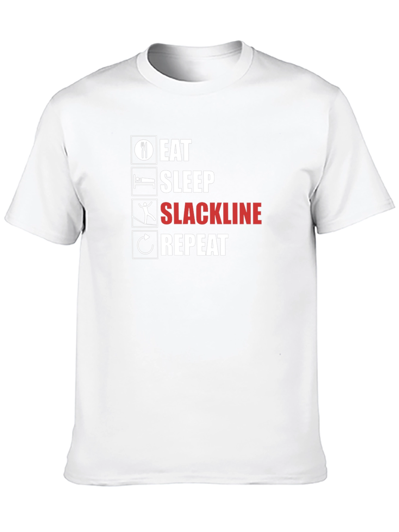 Black Eat Sleep Slackline Repeat Black T-Shirt view 10