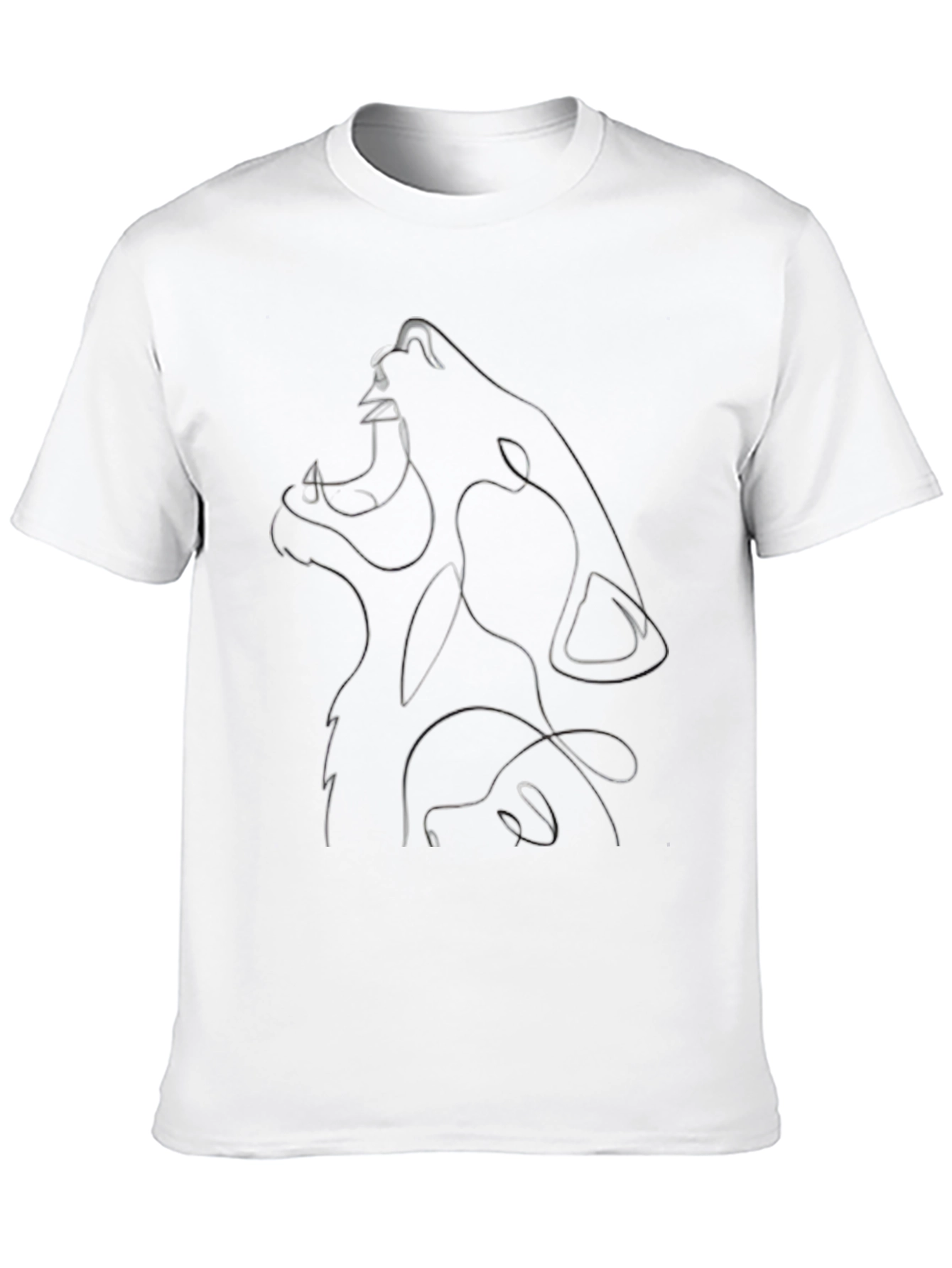 Black Abstract Wolf Graphic Black T-Shirt view 10