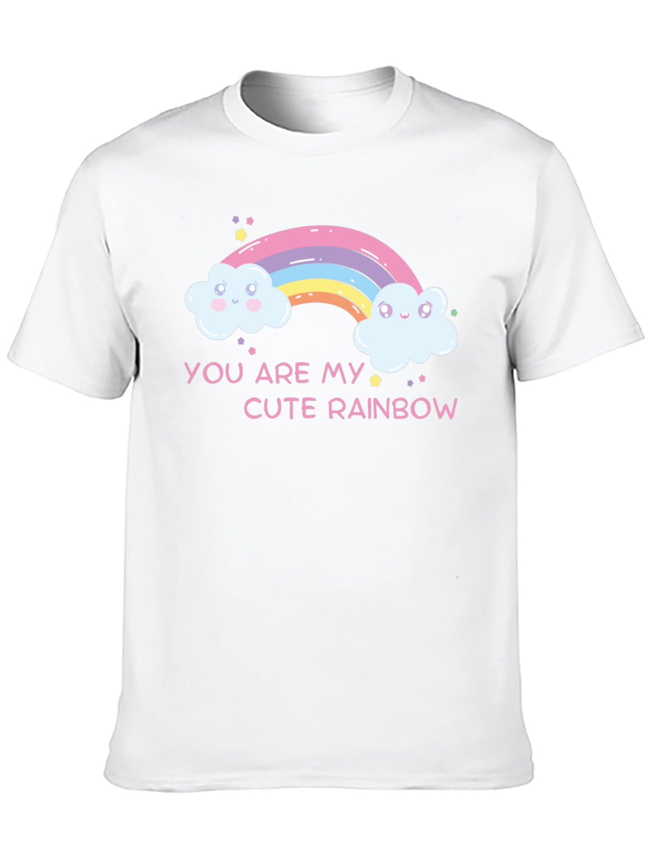 Black Cute Rainbow Graphic Tee - You Are My Rainbow T-Shirt view 10
