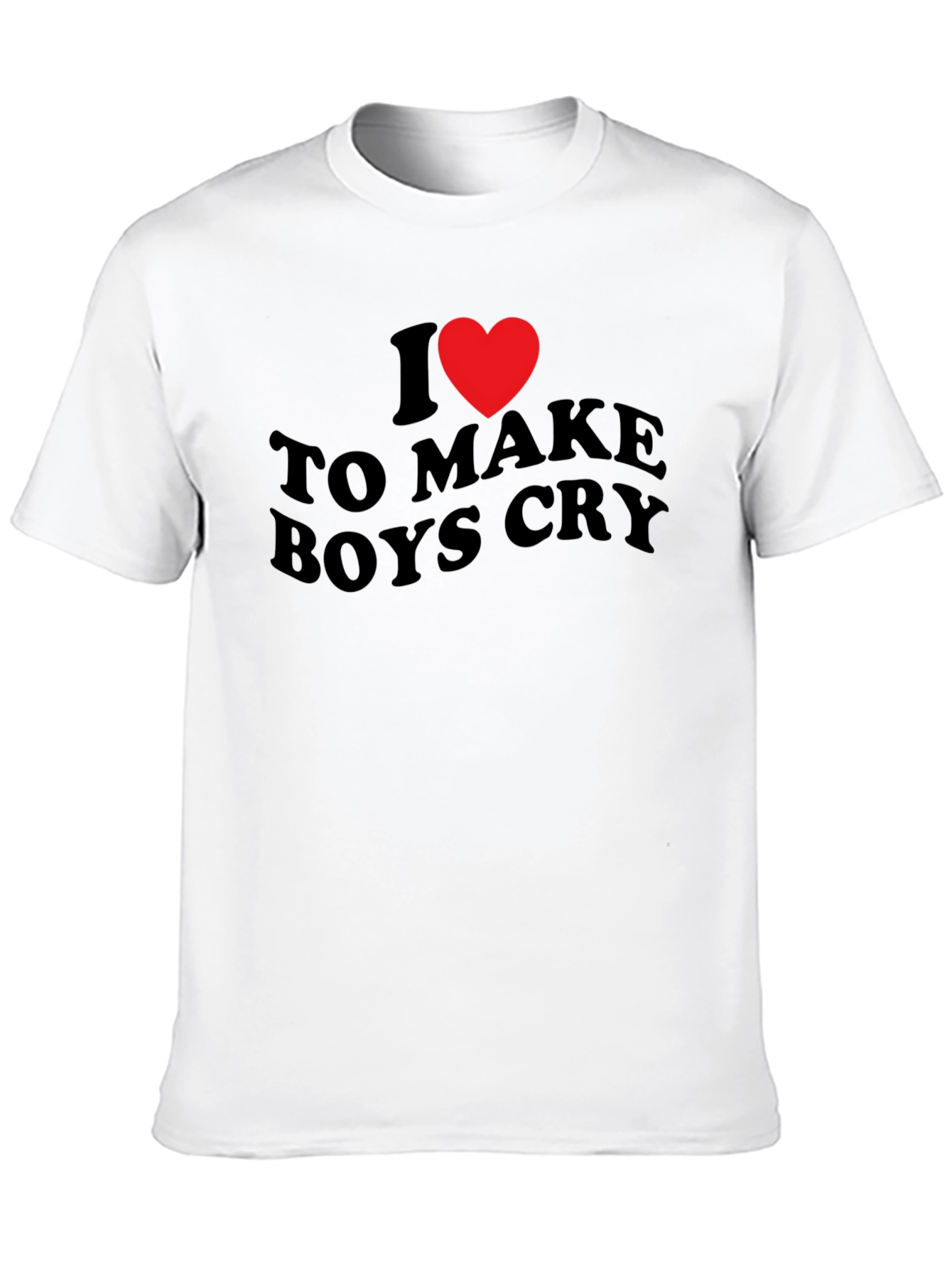 Black I Heart to Make Boys Cry Black T-Shirt view 10
