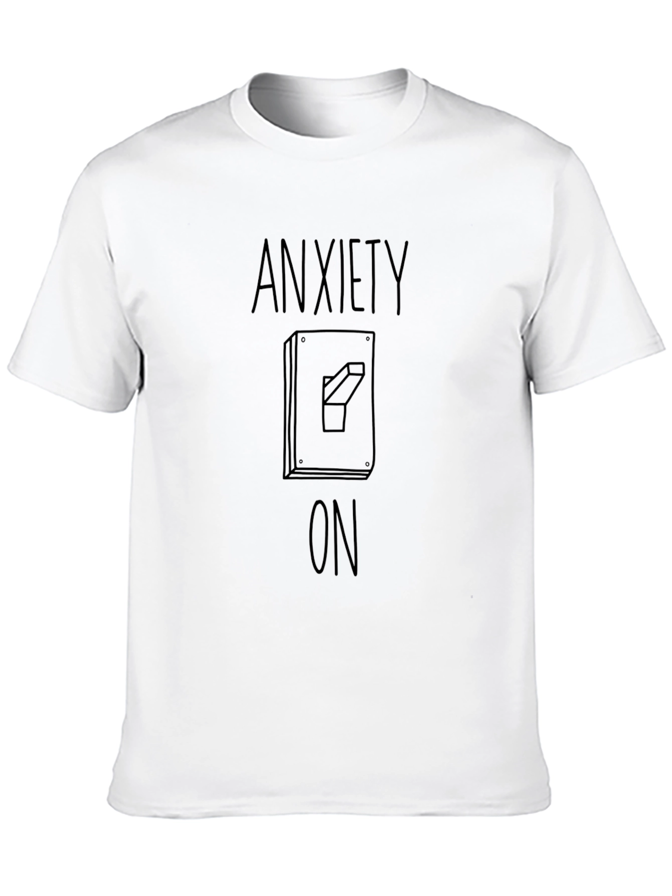 Black Anxiety On T-Shirt - Funny Graphic Tee - Black Cotton view 10