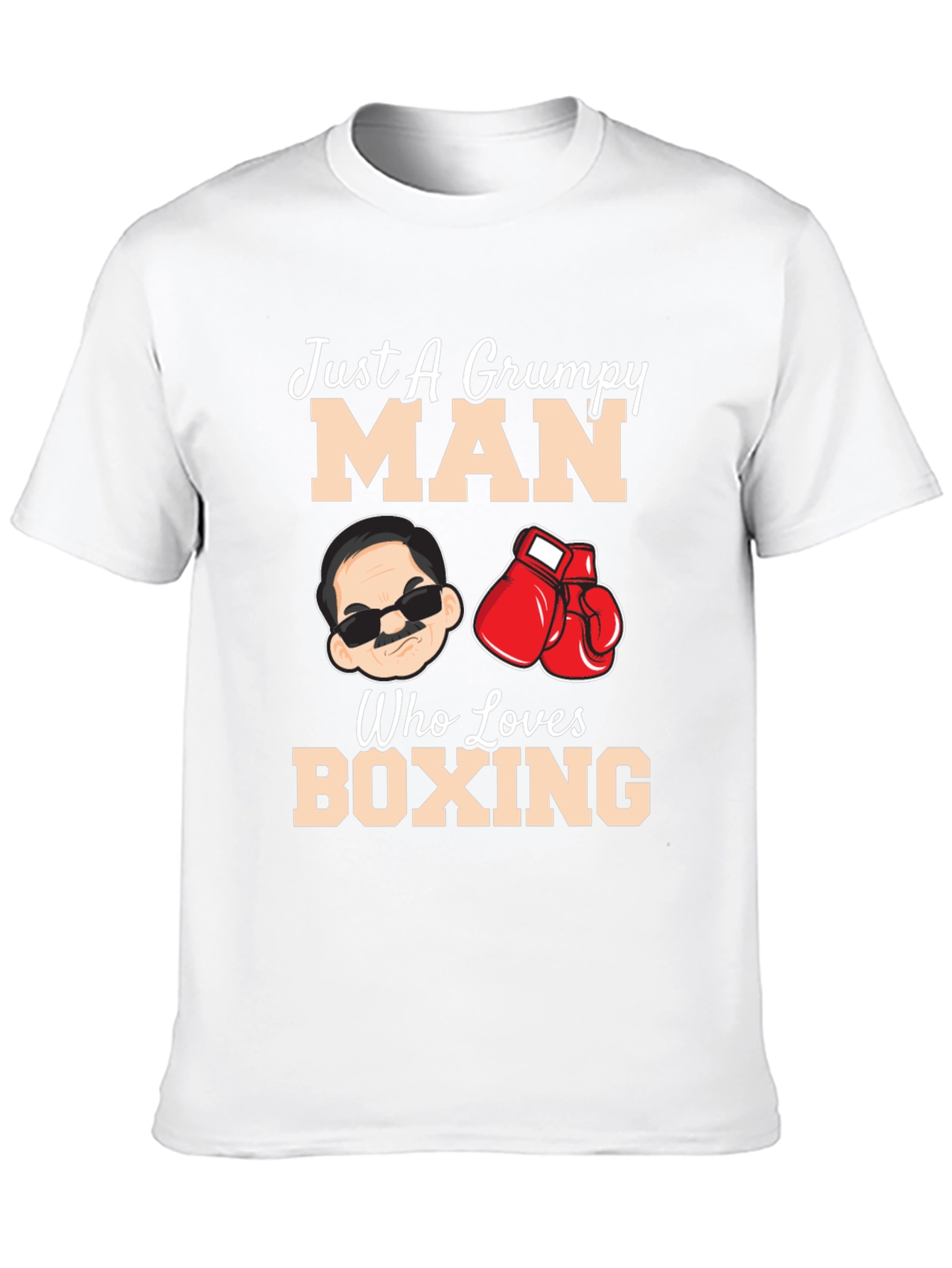 Black Grumpy Man Boxing Lover Graphic T-Shirt view 10