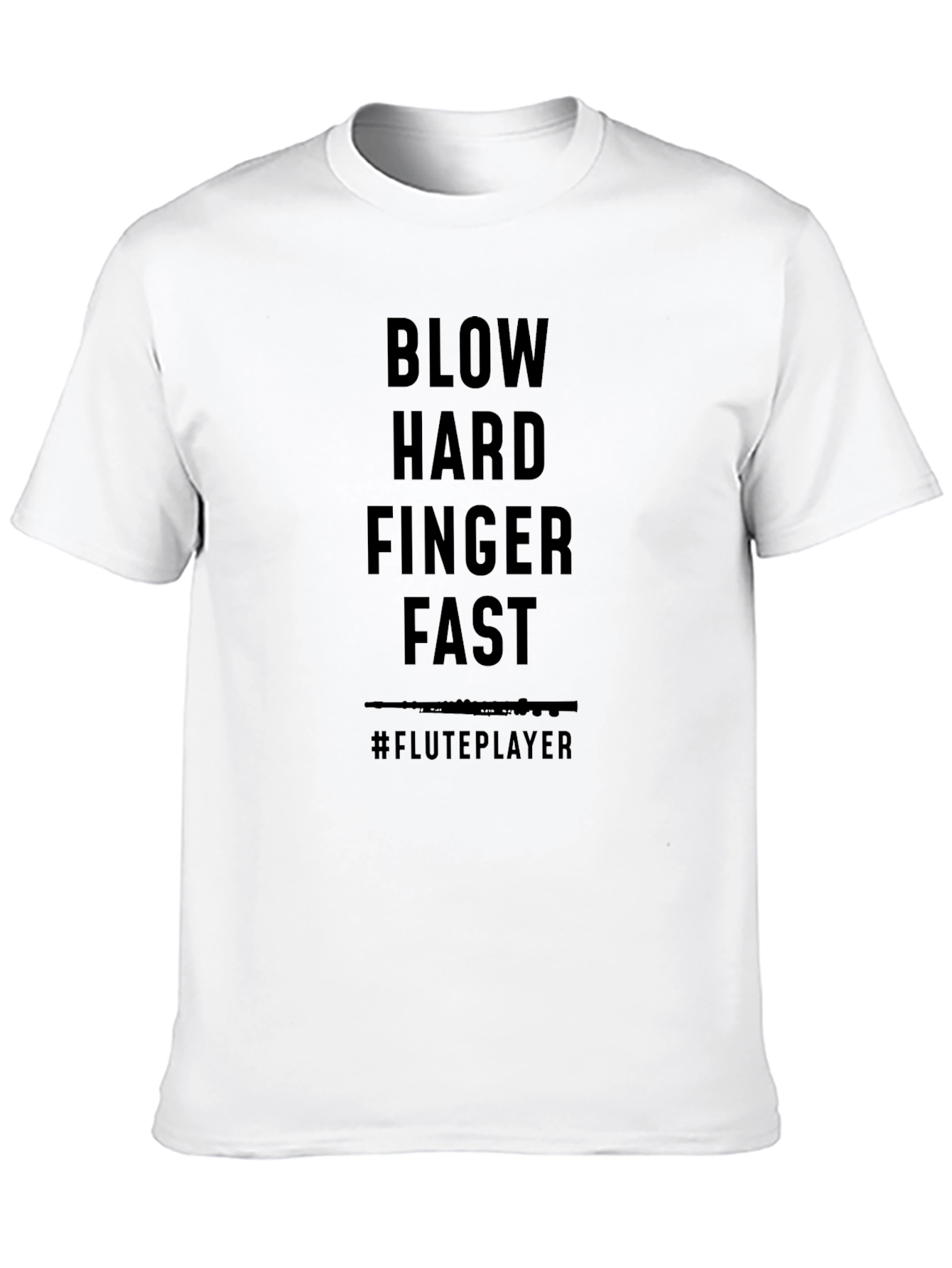 Black Flute Player T-Shirt - Blow Hard Finger Fast view 10