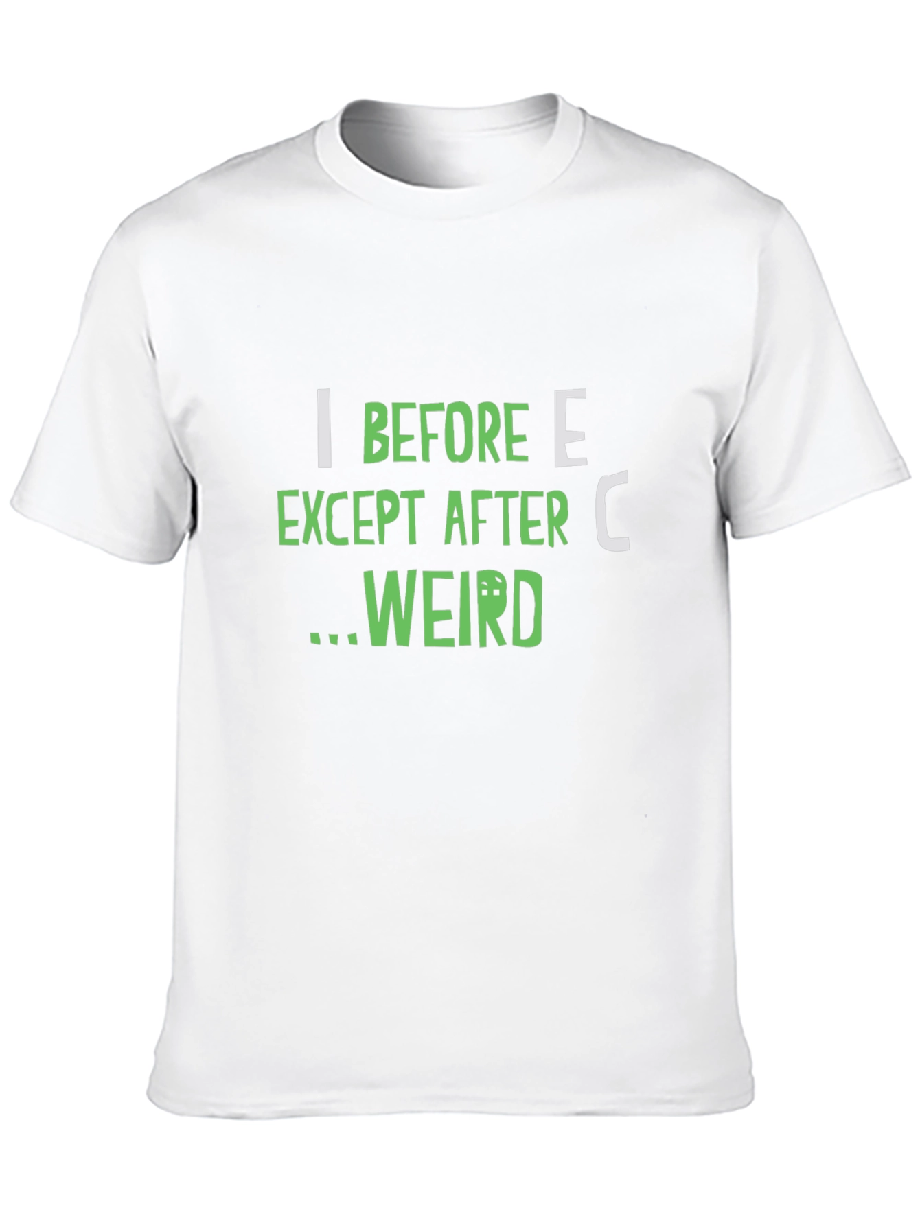 Black I Before E T-Shirt - Funny Spelling Rule Tee view 10