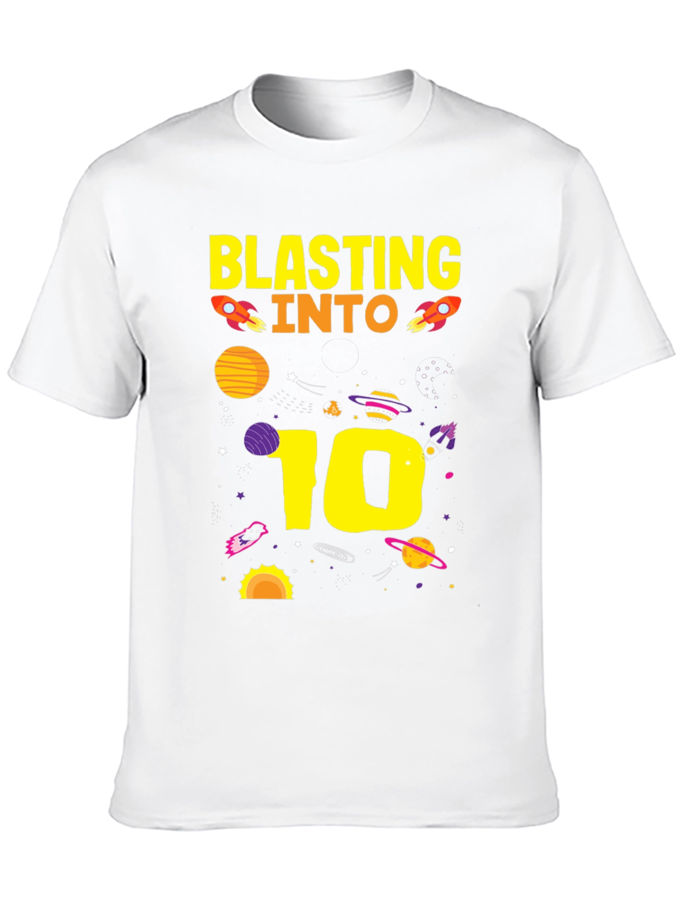 Black Blasting Into 10th Birthday T-Shirt view 10