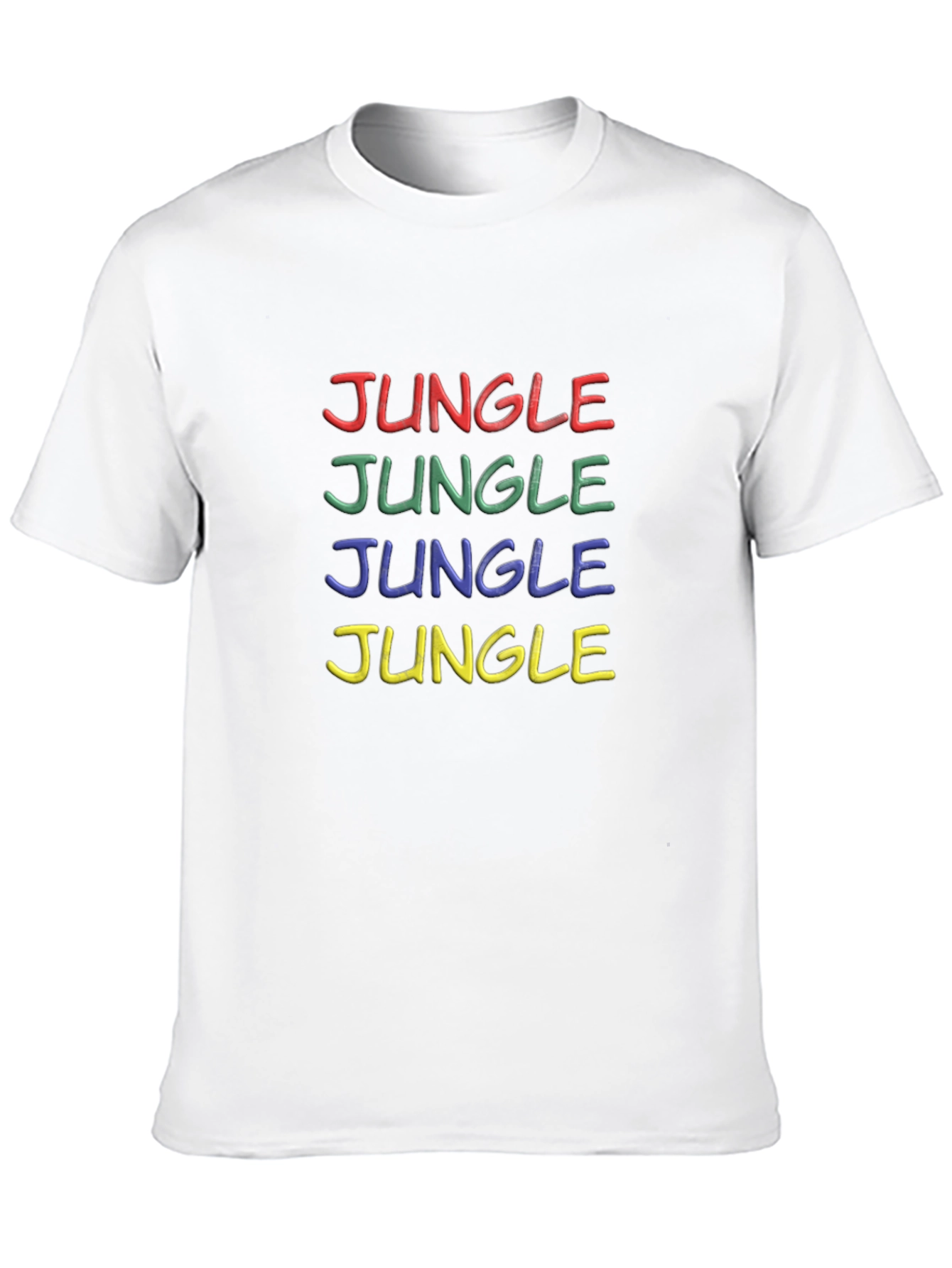 Black Colorful Jungle Graphic Print T-Shirt view 10