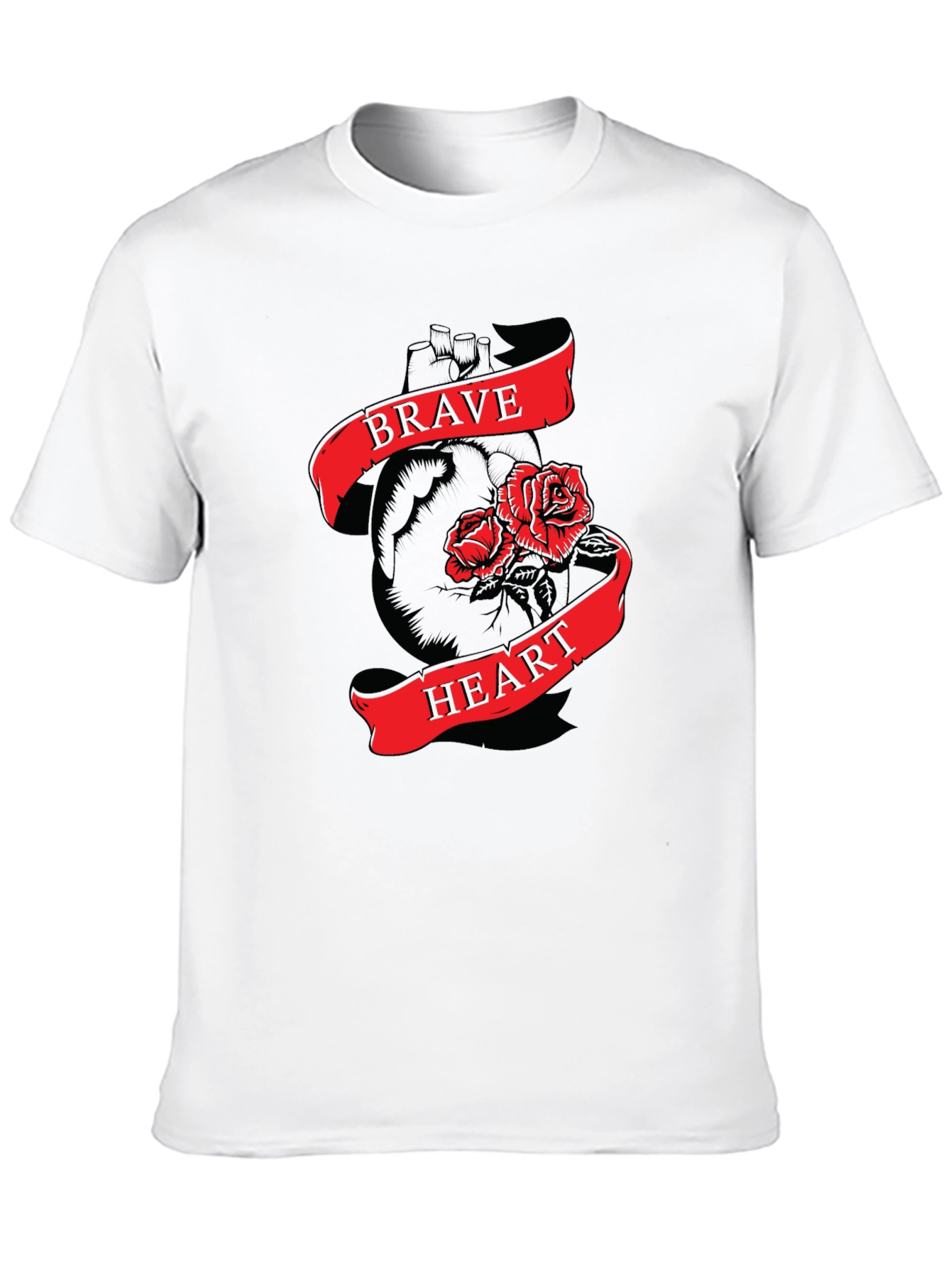 Black Brave Heart Graphic Tee - Men's Short Sleeve T-Shirt view 10