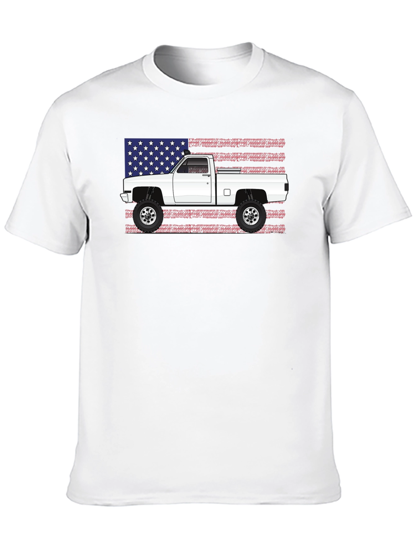 Black American Truck T-Shirt - Patriotic Design view 10