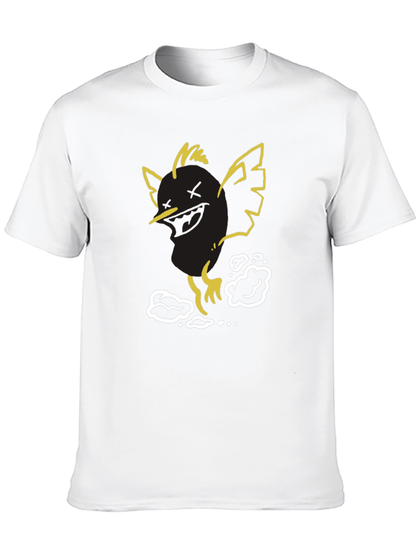 Black Cool Bird Graphic Tee - Black Cotton Blend view 10