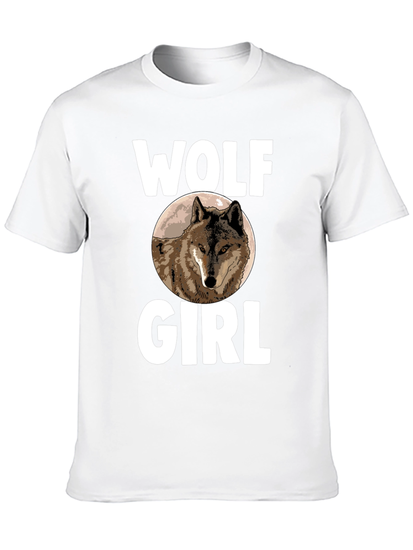 Black Wolf Girl T-Shirt - Novelty Animal Graphic Tee view 10