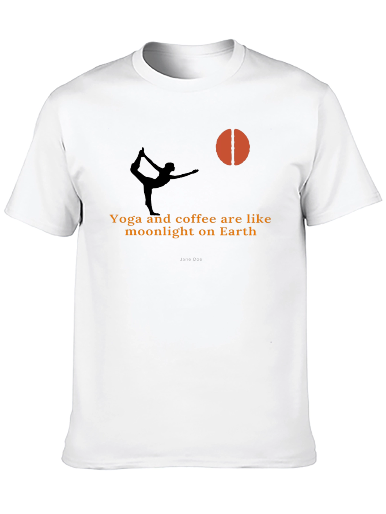 Black Yoga & Coffee T-Shirt - Moonlight Earth Design view 10